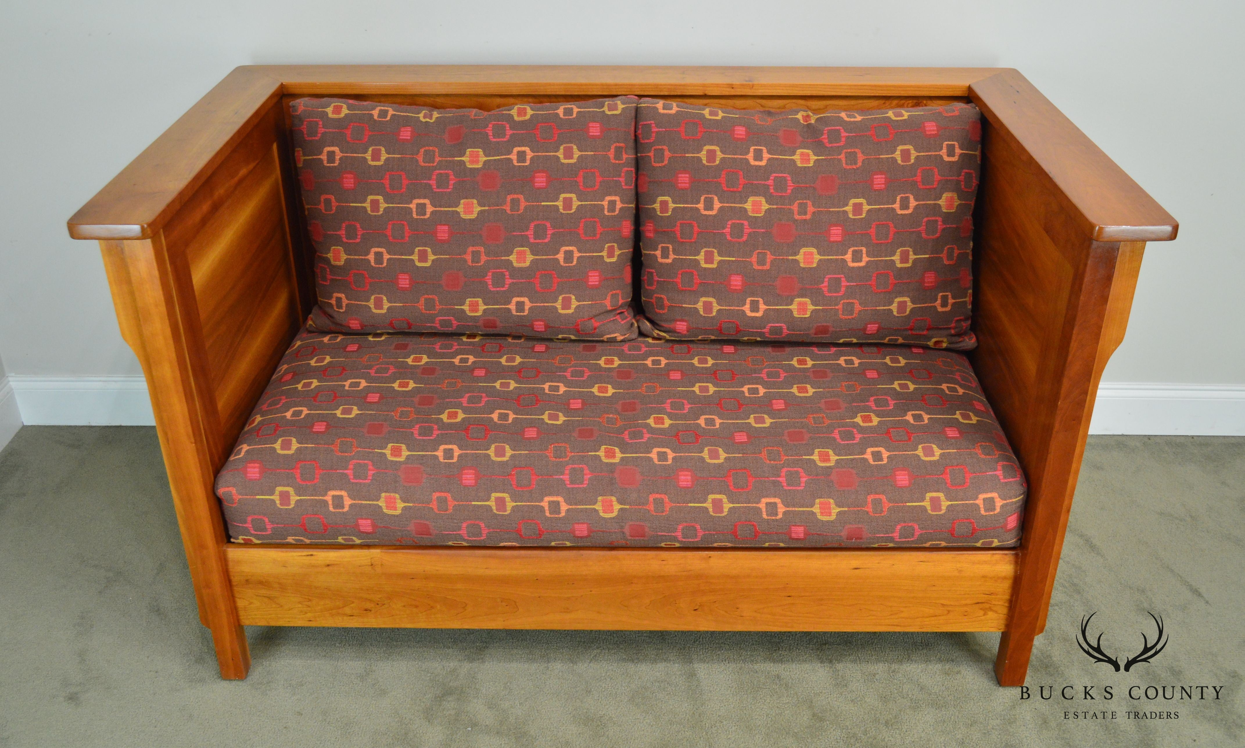 Mission Style Studio Hand Crafted Cherry & Walnut Prairie Settee