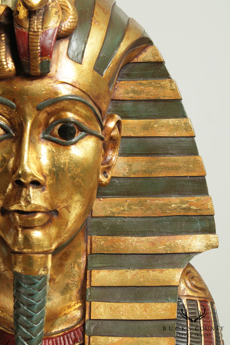 Egyptian Pharaoh Mask of Tutan Khamum Large Bust Hanging Wall Sculpture