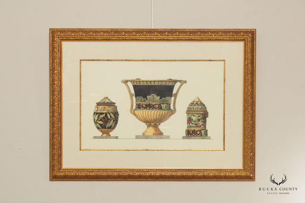 Italian Neoclassical Style Urn Giclee Art Print, Custom Framed