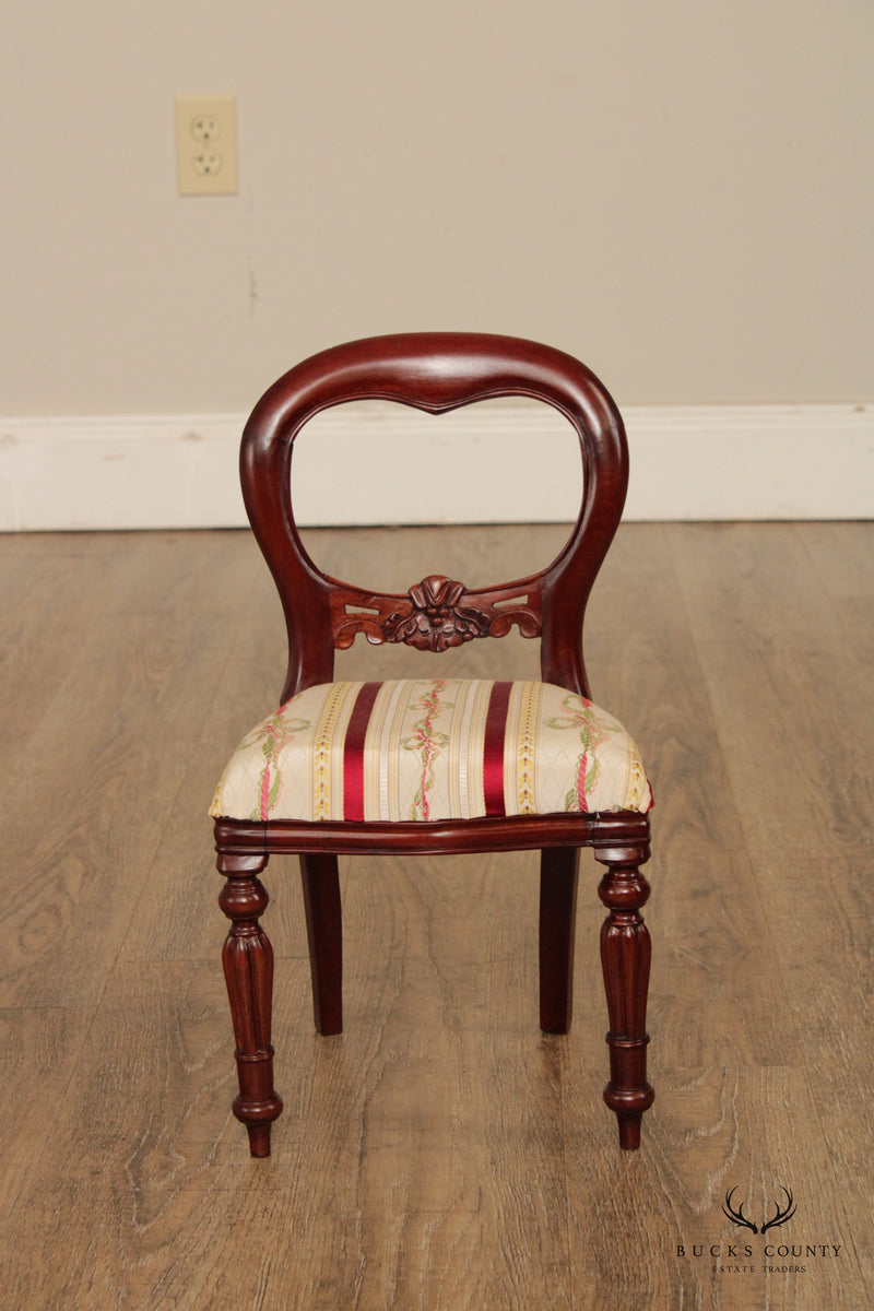Victorian Style Balloon Back Mahogany Children's or Doll Parlor Chair