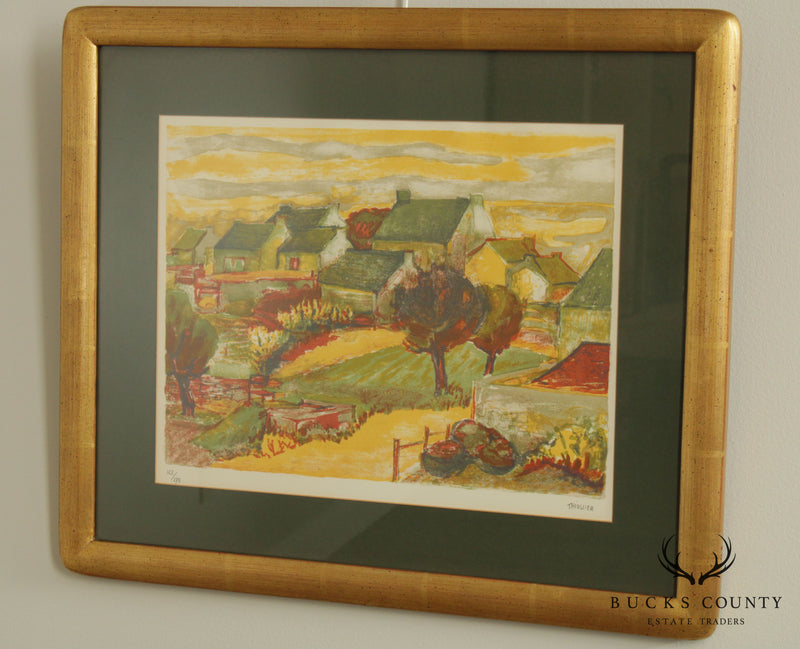Eliane Thiollier French Country Village Framed Lithograph