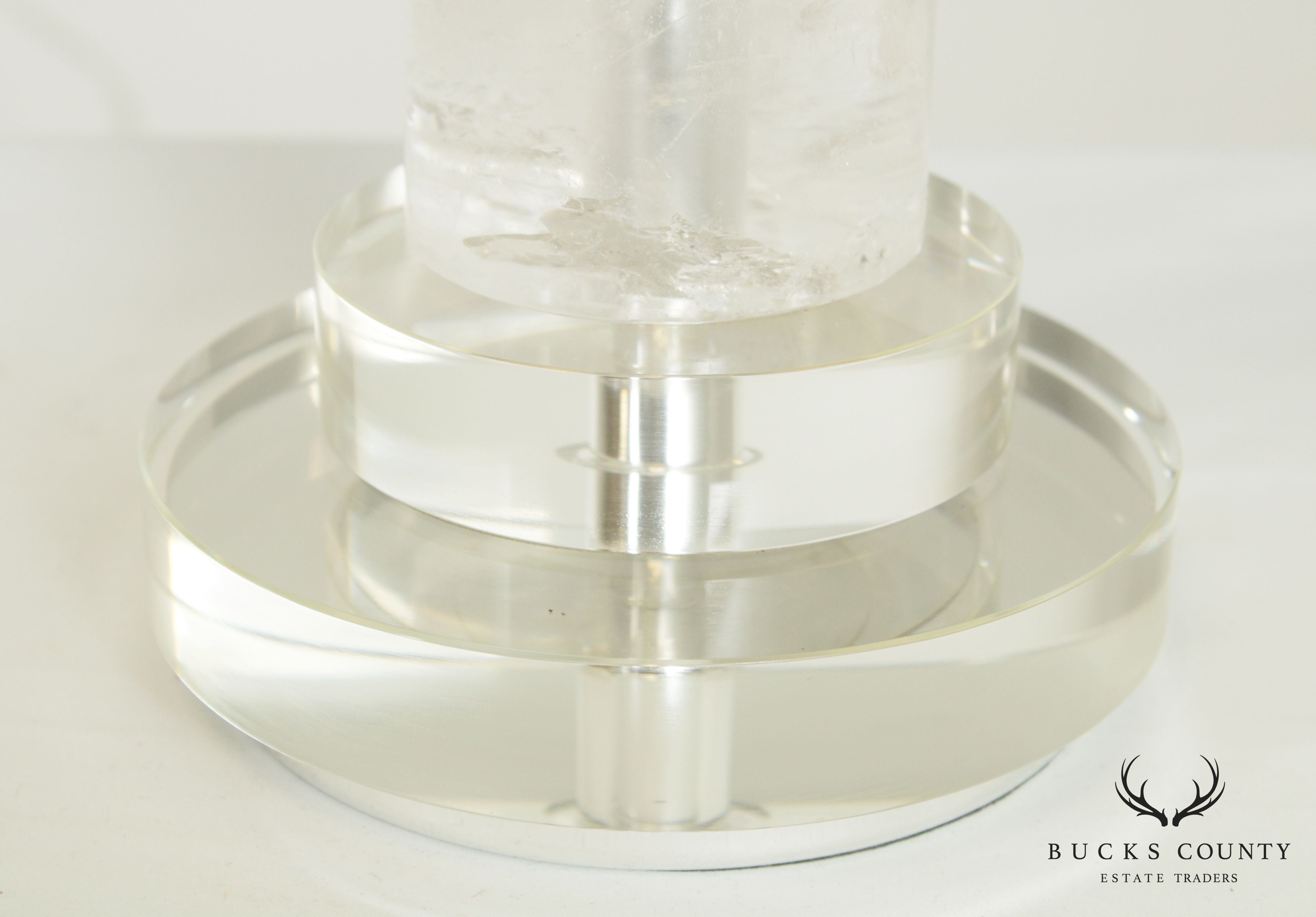 Contemporary Lucite and Quartz Table Lamp