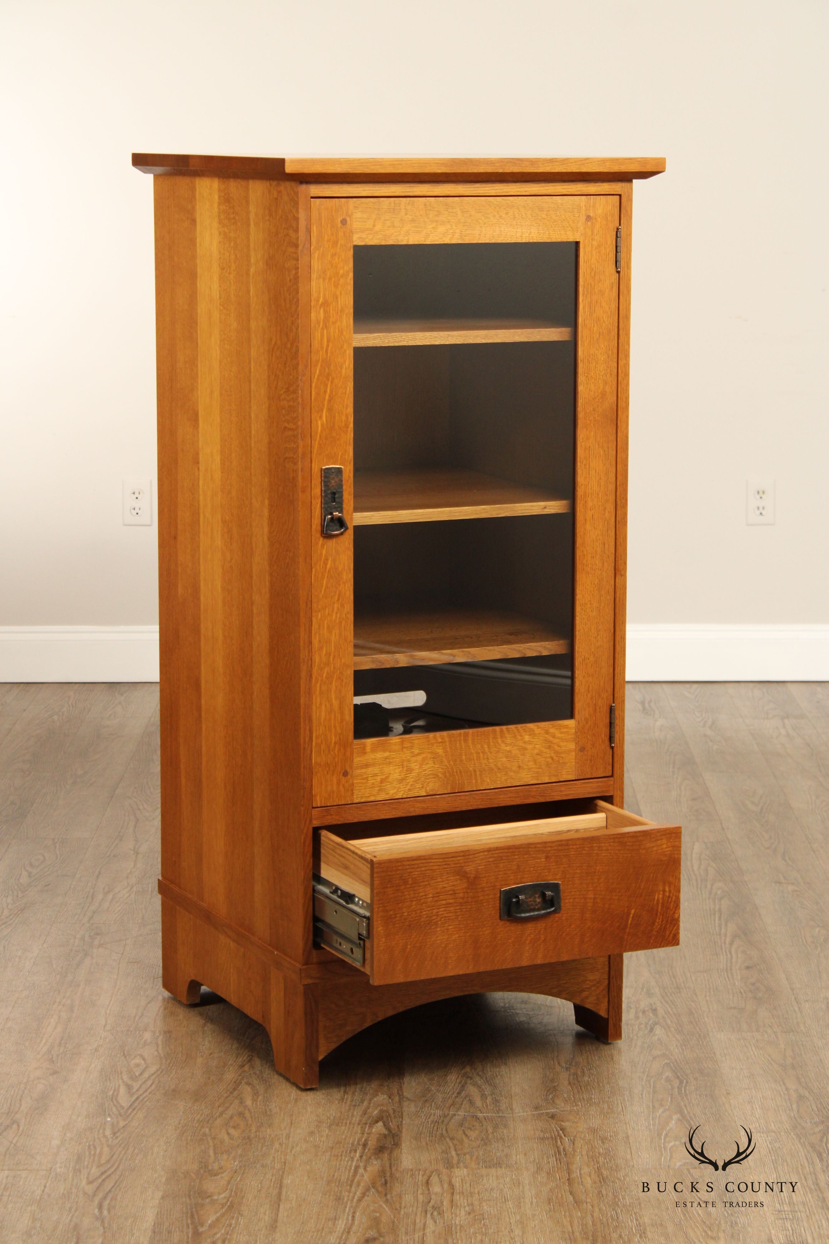 Stickley Mission Collection Oak One Door Media Cabinet