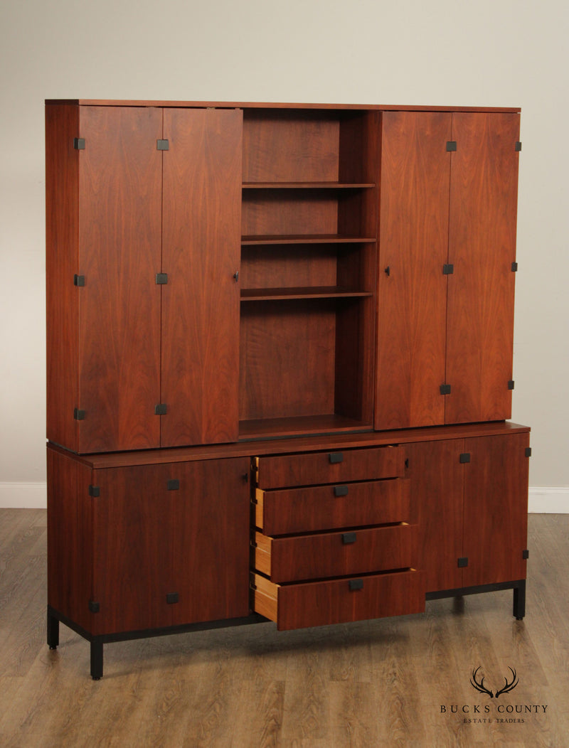 Milo Baughman for Directional Mid Century Modern Walnut China Cabinet Bookcase