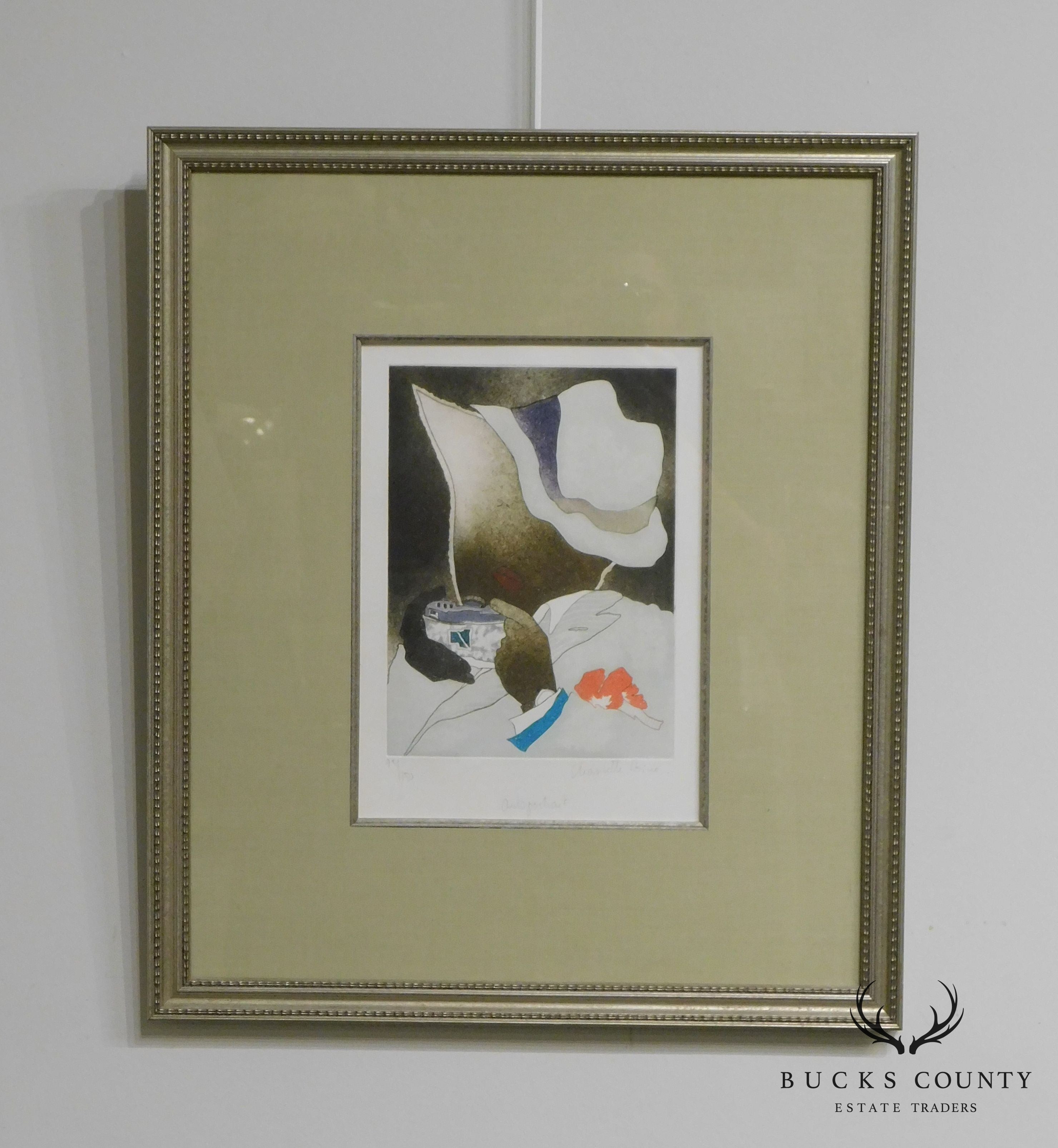 Framed Limited Edition Color Etching "Autoportrait" #75/150