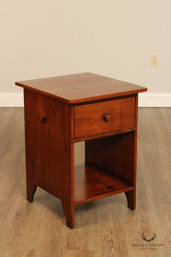 William Draper Shaker Style One-Drawer Pine Nightstand or Side Table
