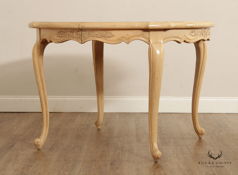 French Country Style Pickled Oak Round Dining Table