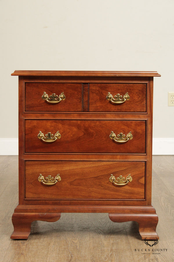 Stickley Chippendale Style Cherry Three-Drawer Nightstand