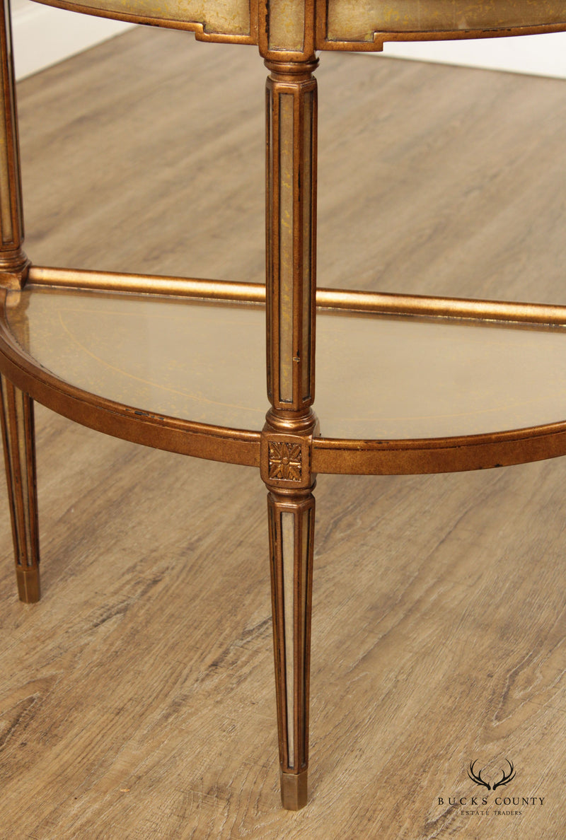 Theodore Alexander Italian Style 'Venetian Waters' Eglomise Console Table
