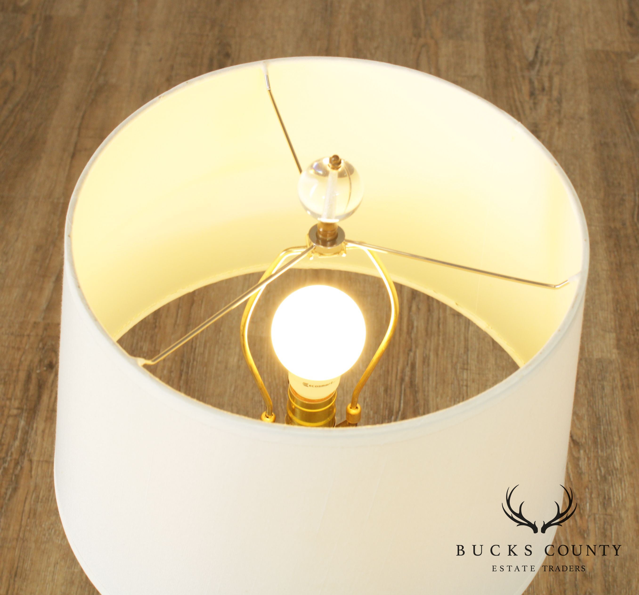 Quality Luerte and Brass Obelisk Table Lamp