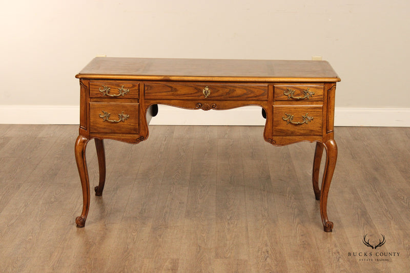 Baker Furniture French Louis XV Style Burl Wood Writing Desk