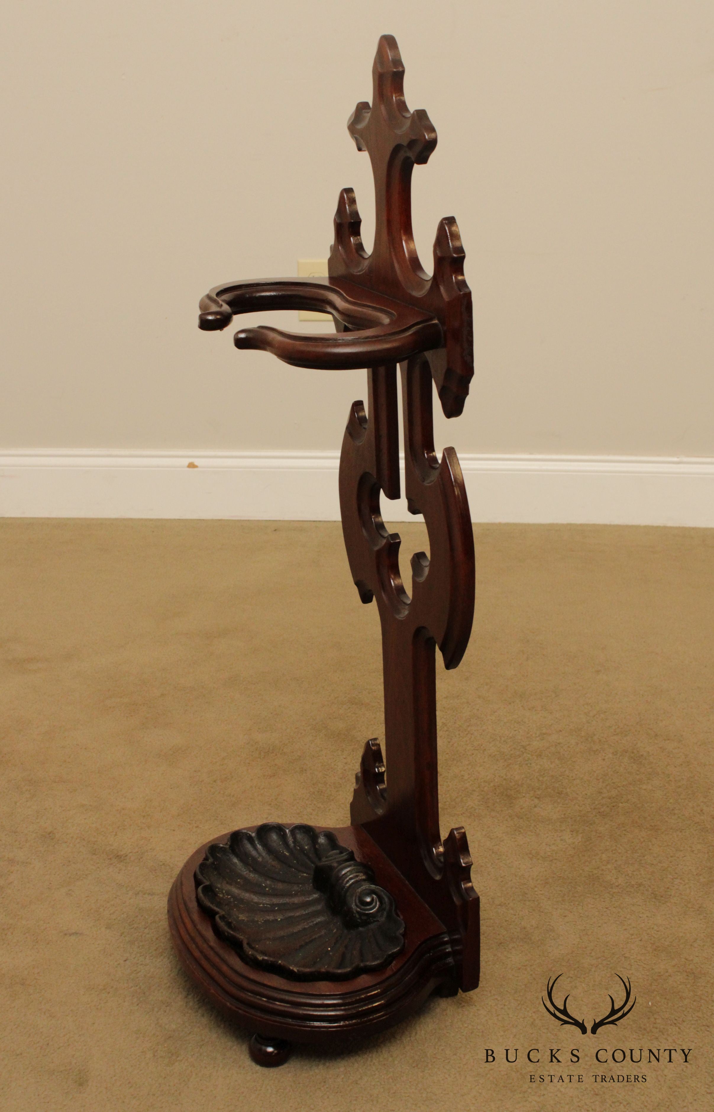 Antique Victorian Walnut Umbrella Stand