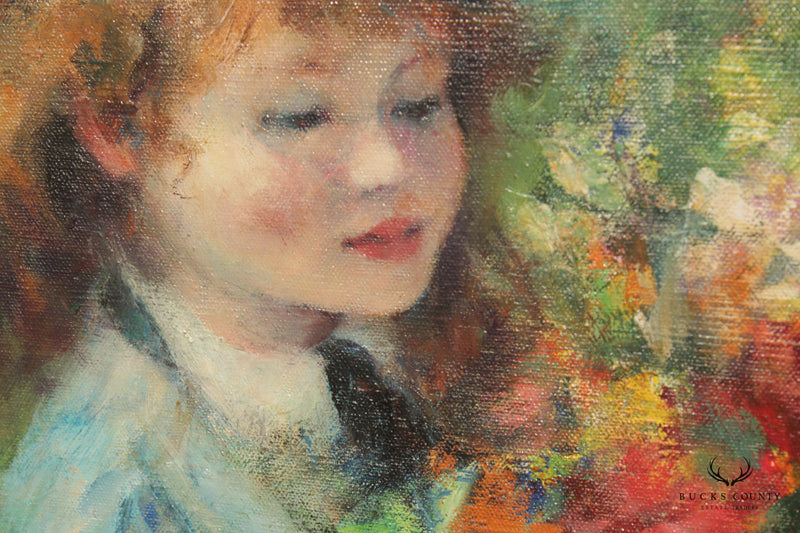 Cydney Grossman Impressionist Style 'Helene' Original Painting, Custom Framed