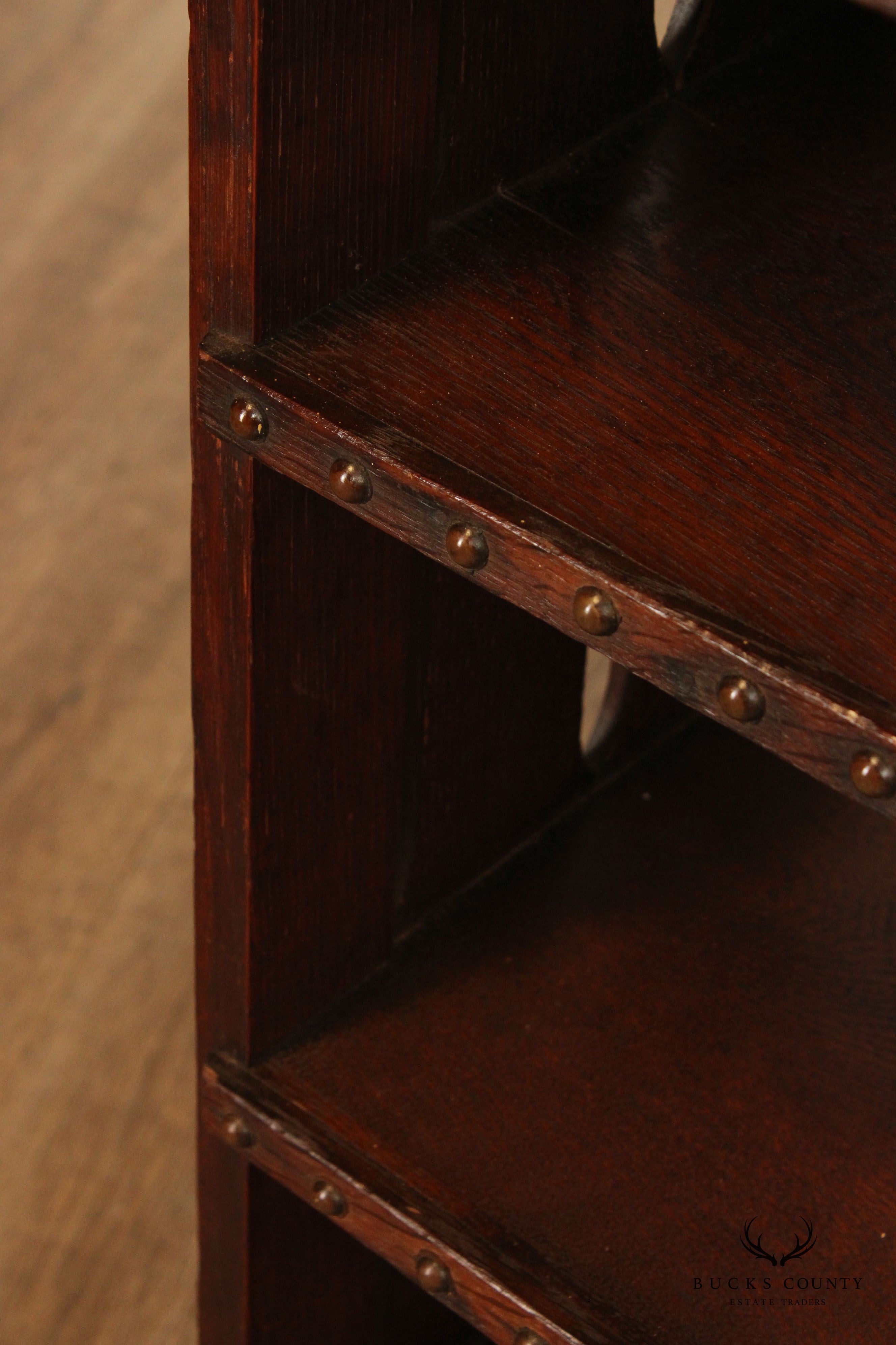 Antique Mission Oak Open Bookshelf Etagere