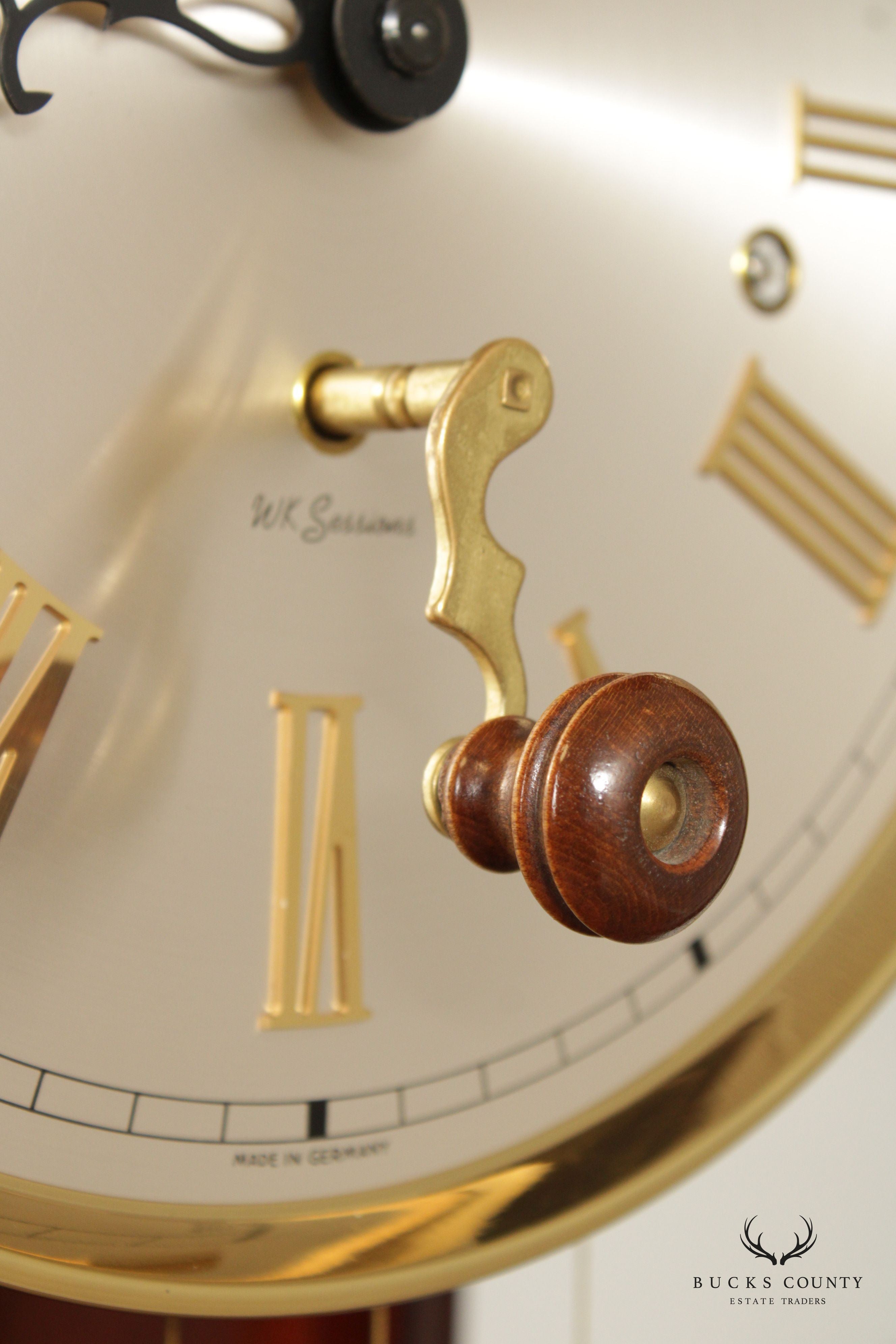 WK Sessions Mahogany and Burlwood Grandfather Clock