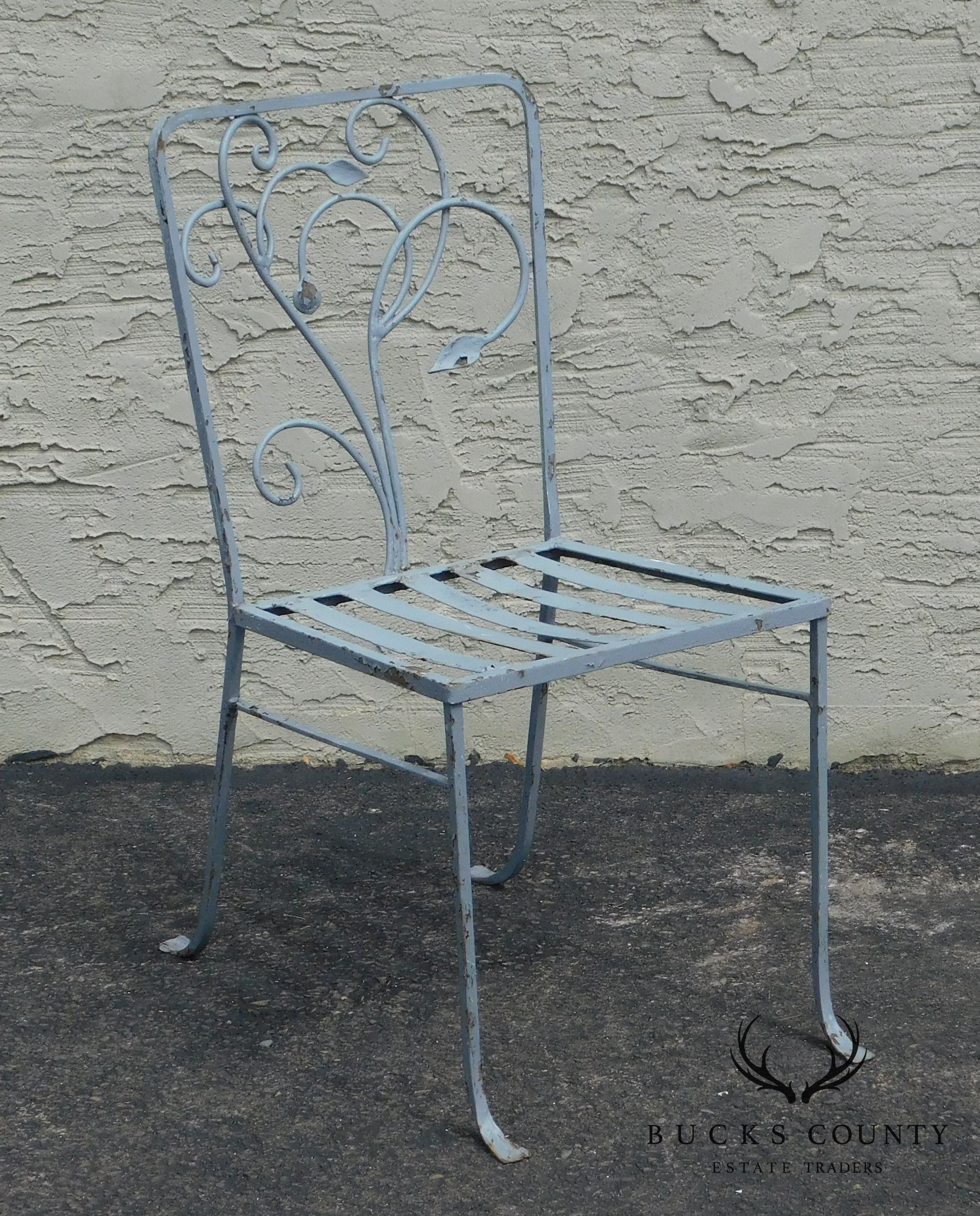 Salterini Vintage Art Nouveau Wrought Iron Garden Chair