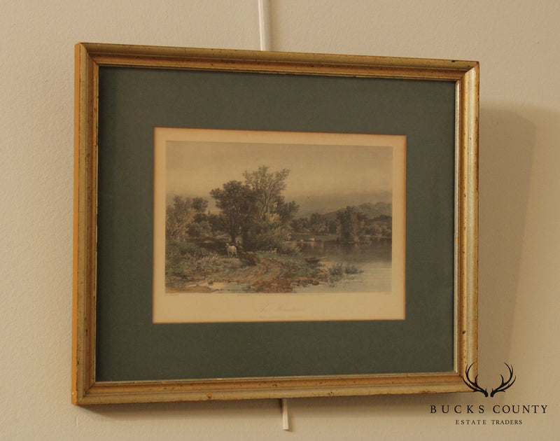 Antique 19th C. American Hand-colored Engraving, 'The Housatonic'