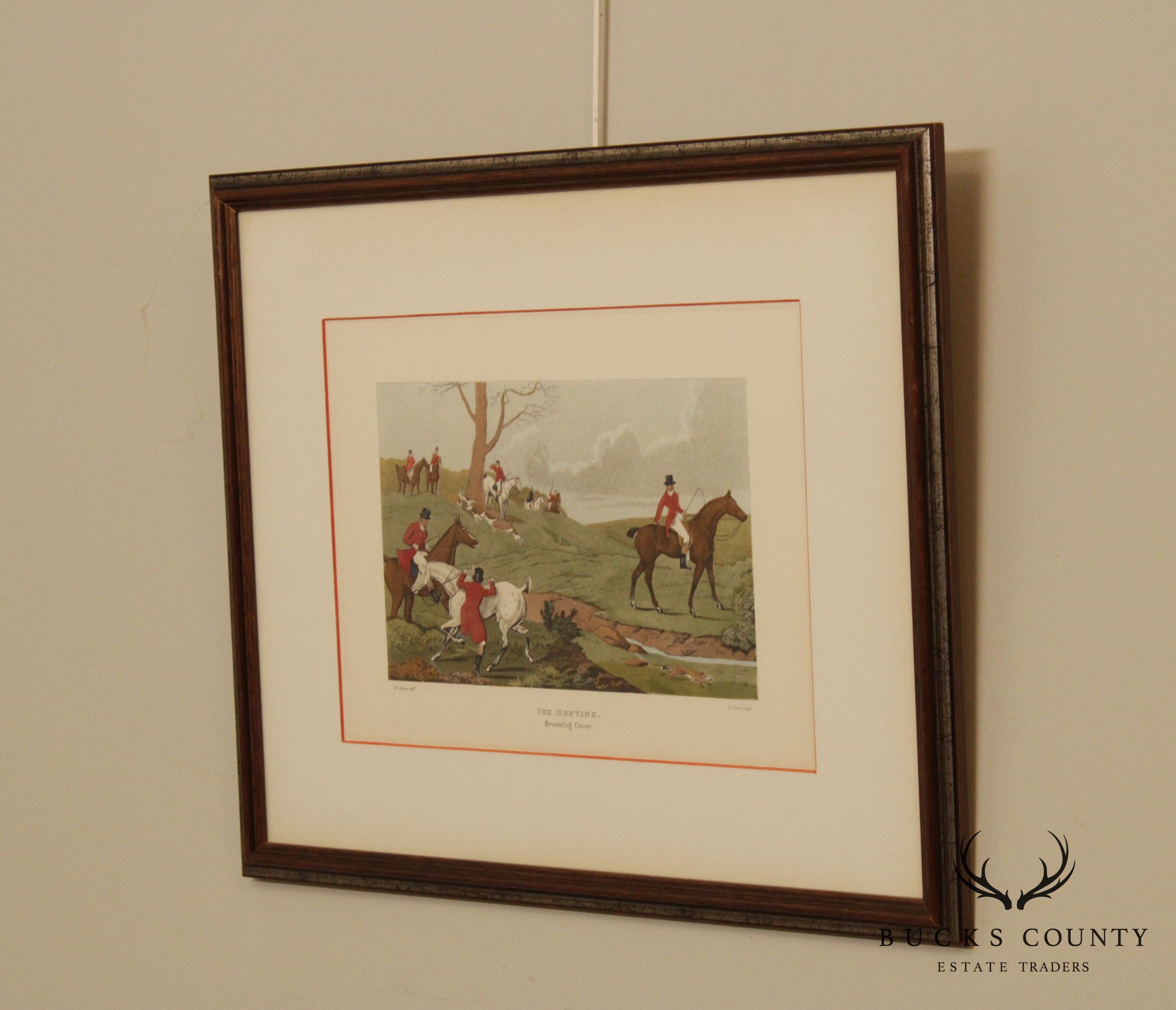 Henry Thomas Alken 'Fox Hunting' Breaking Cover Vintage Framed Art Print