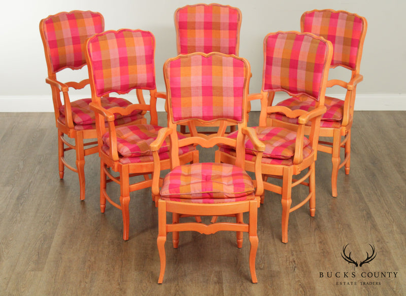 Colorful Vintage Custom Quality French Country Style Set 6 Dining Chairs