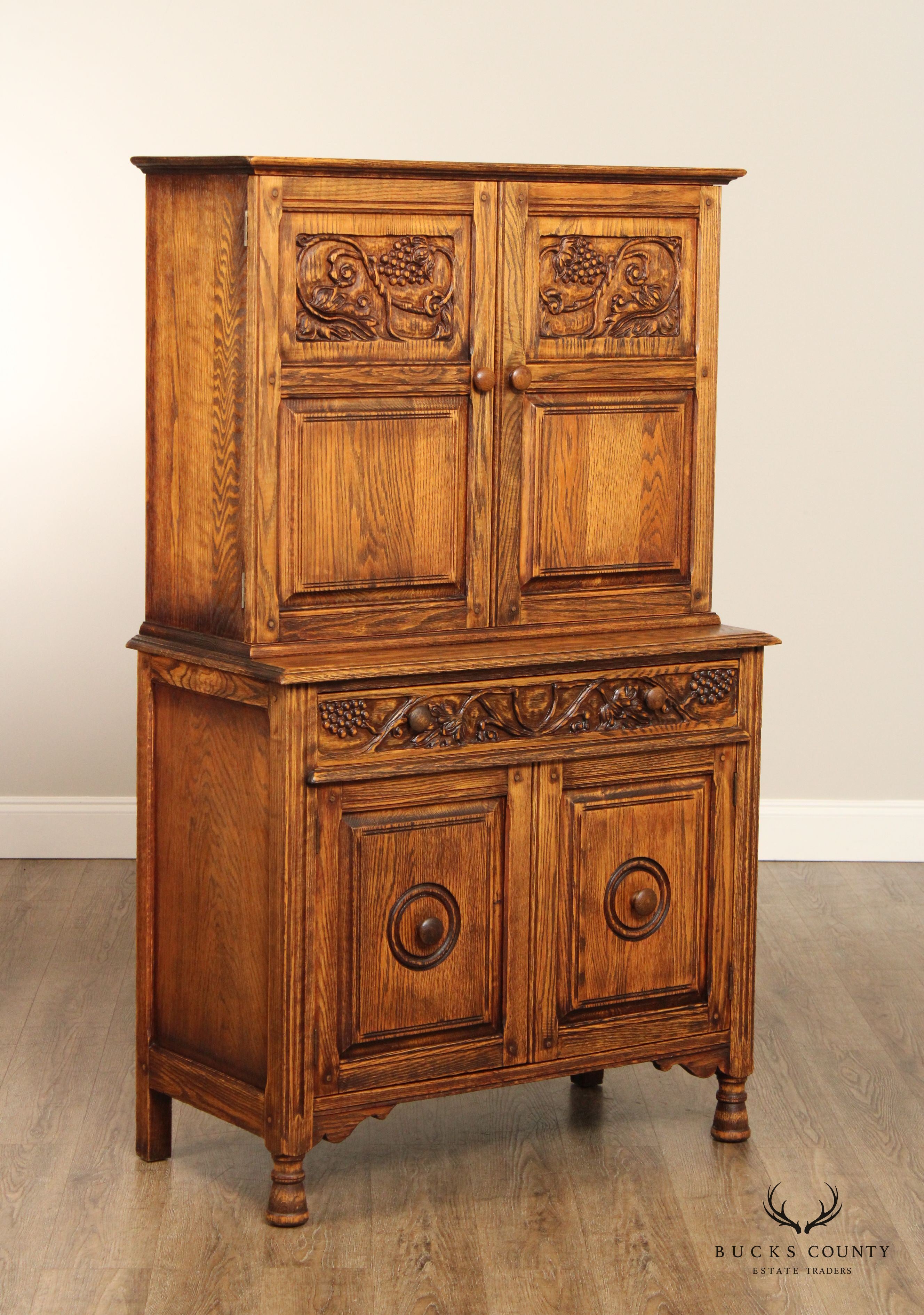 Jamestown Lounge Co. Feudal Oak Storage Cupboard Hutch