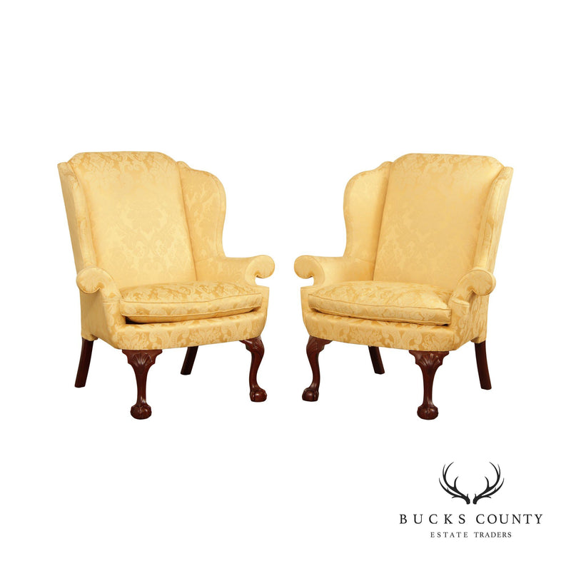 Kindel Winterthur Collection Pair Philadelphia Wing Chairs