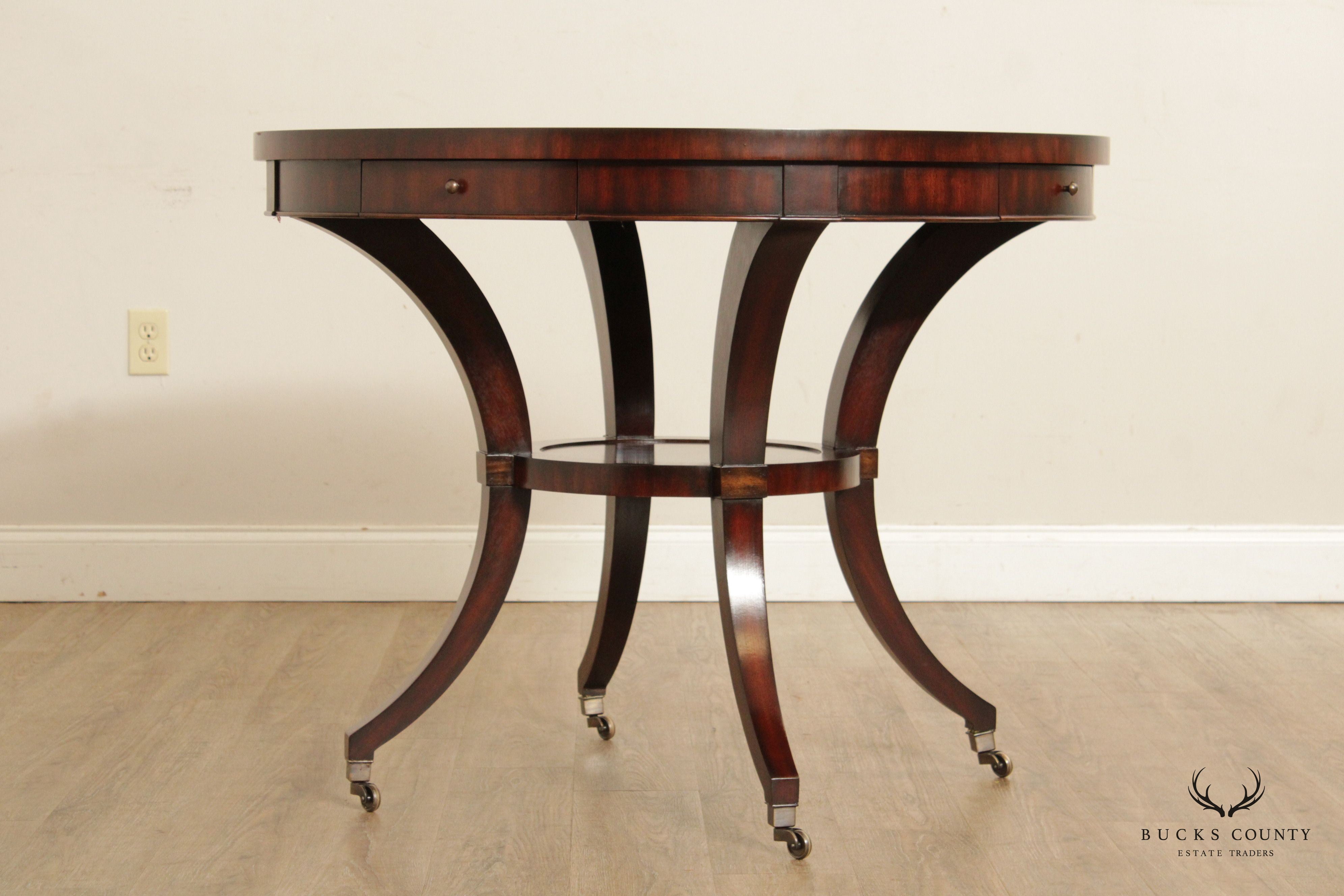 Thomasville Ernest Hemingway Collection Inlaid Round Center Table