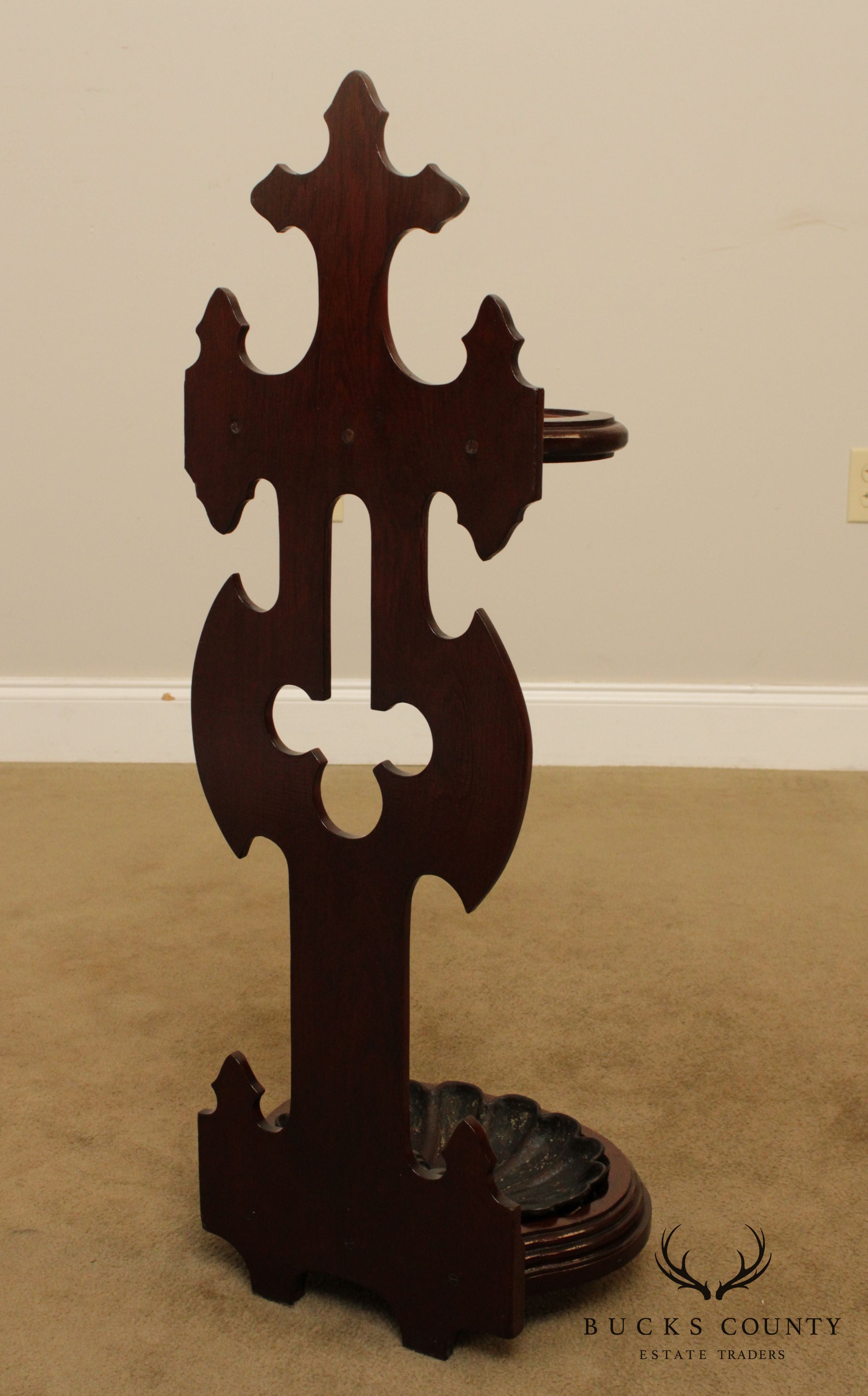 Antique Victorian Walnut Umbrella Stand