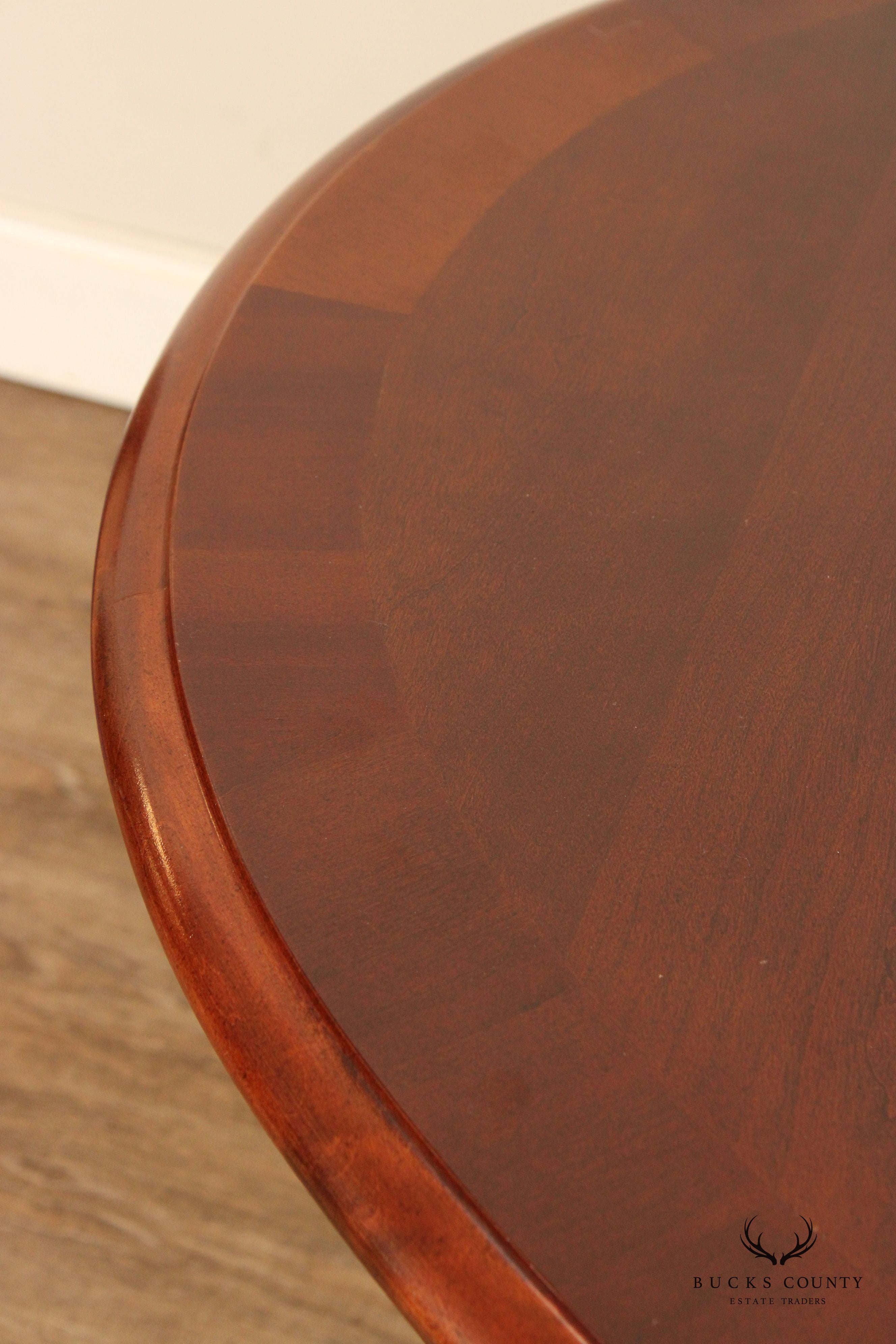 Stanley Empire Style Extendable Oval Cherry Dining Table