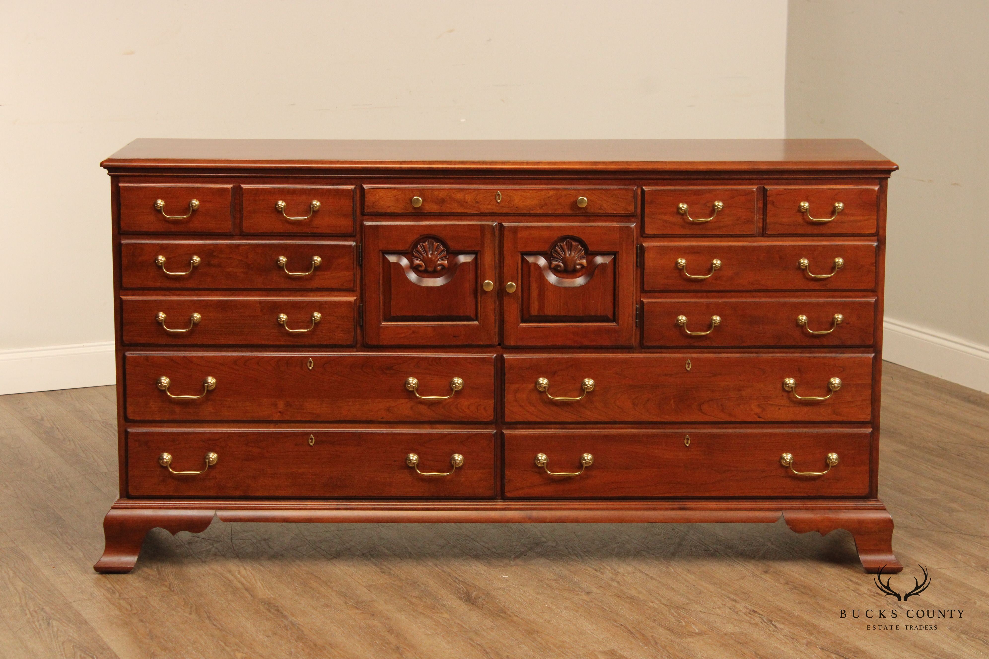 Pennsylvania House Chippendale Style Cherry Double Dresser