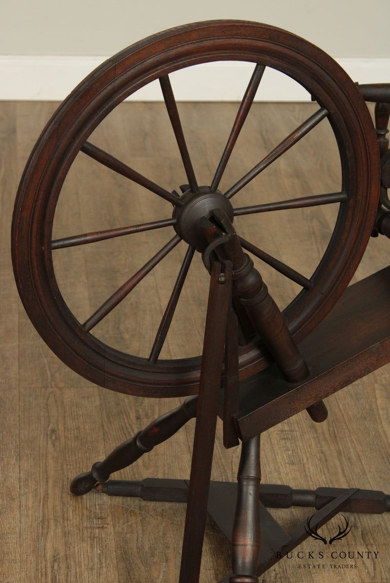 Antique Primitive Wooden Spinning Wheel