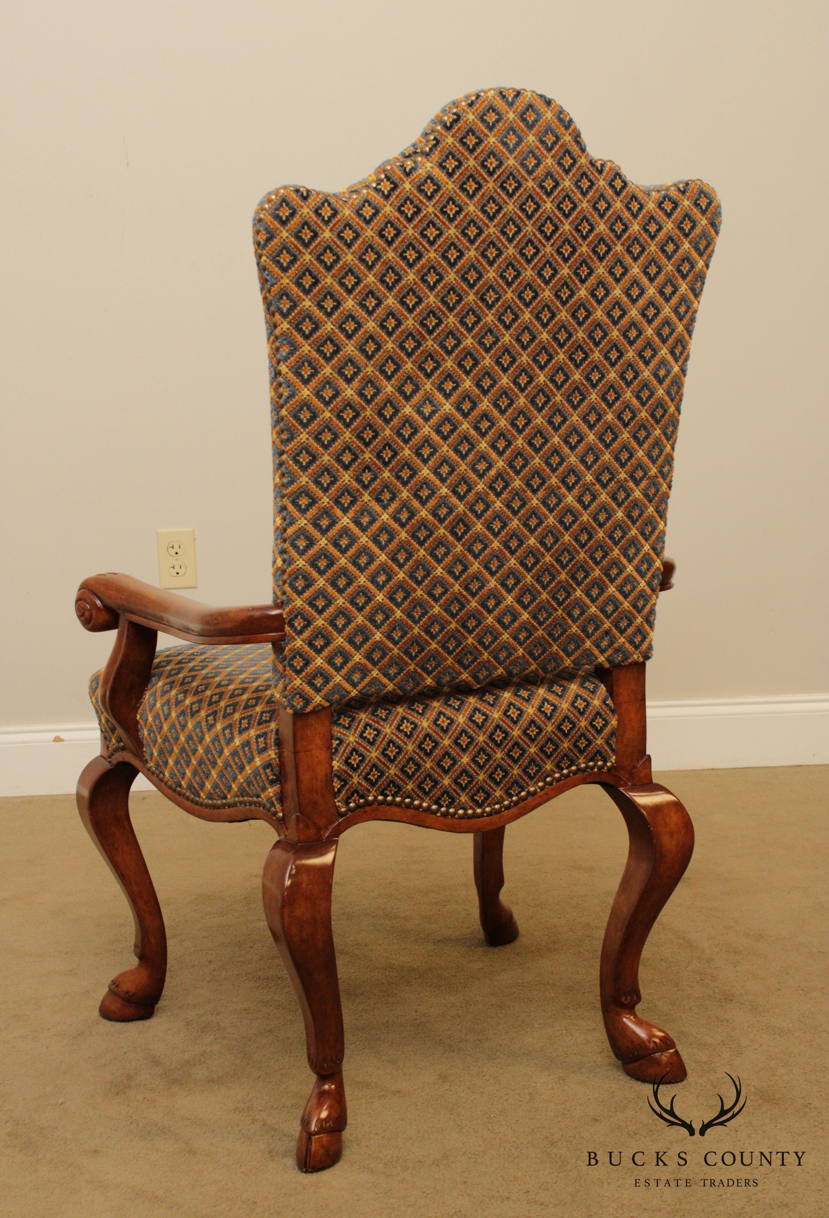 Quality Italian Hoof Foot Upholstered Armchair