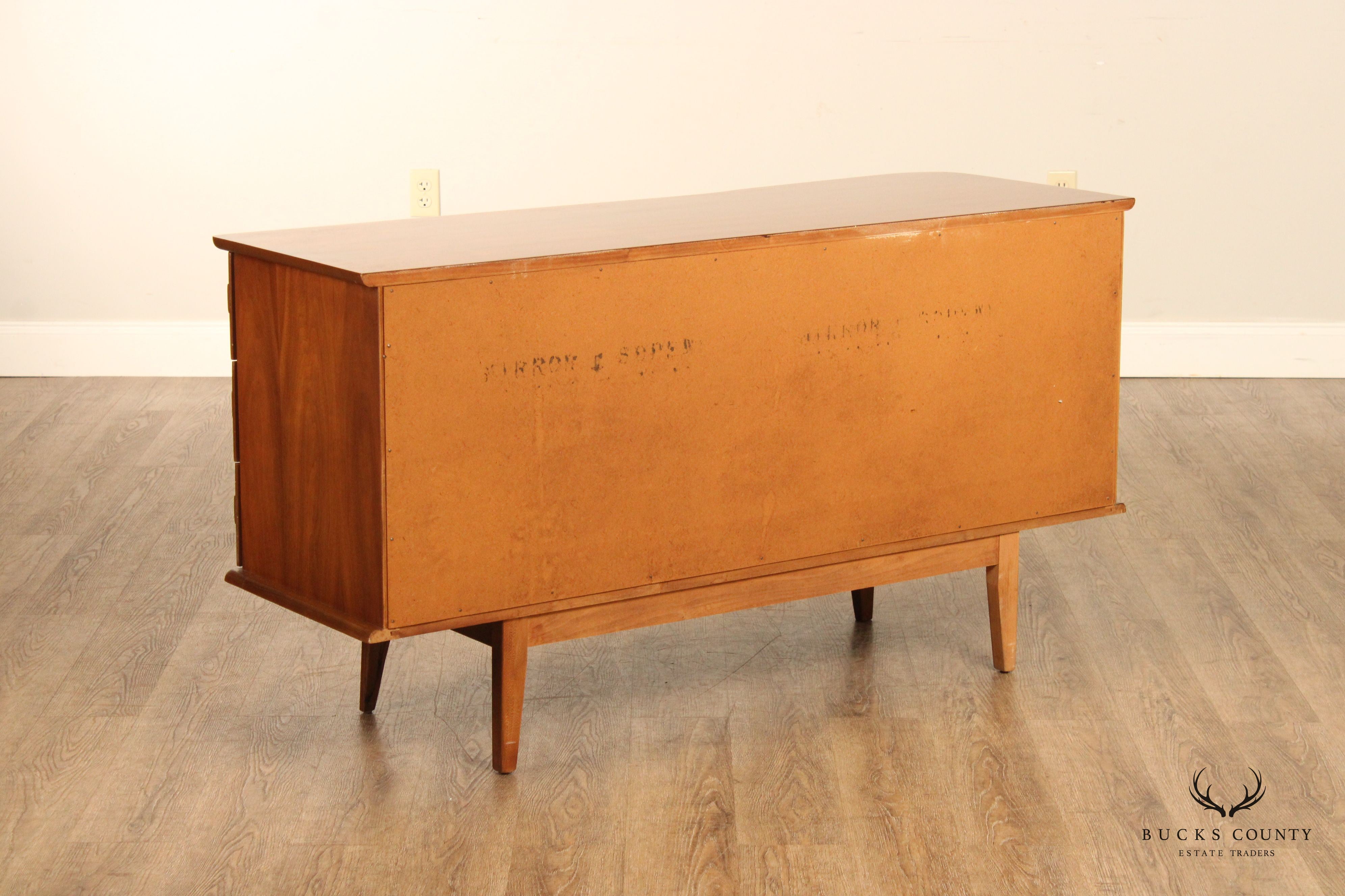 United Furniture Mid Century Modern Sculpted Walnut Dresser