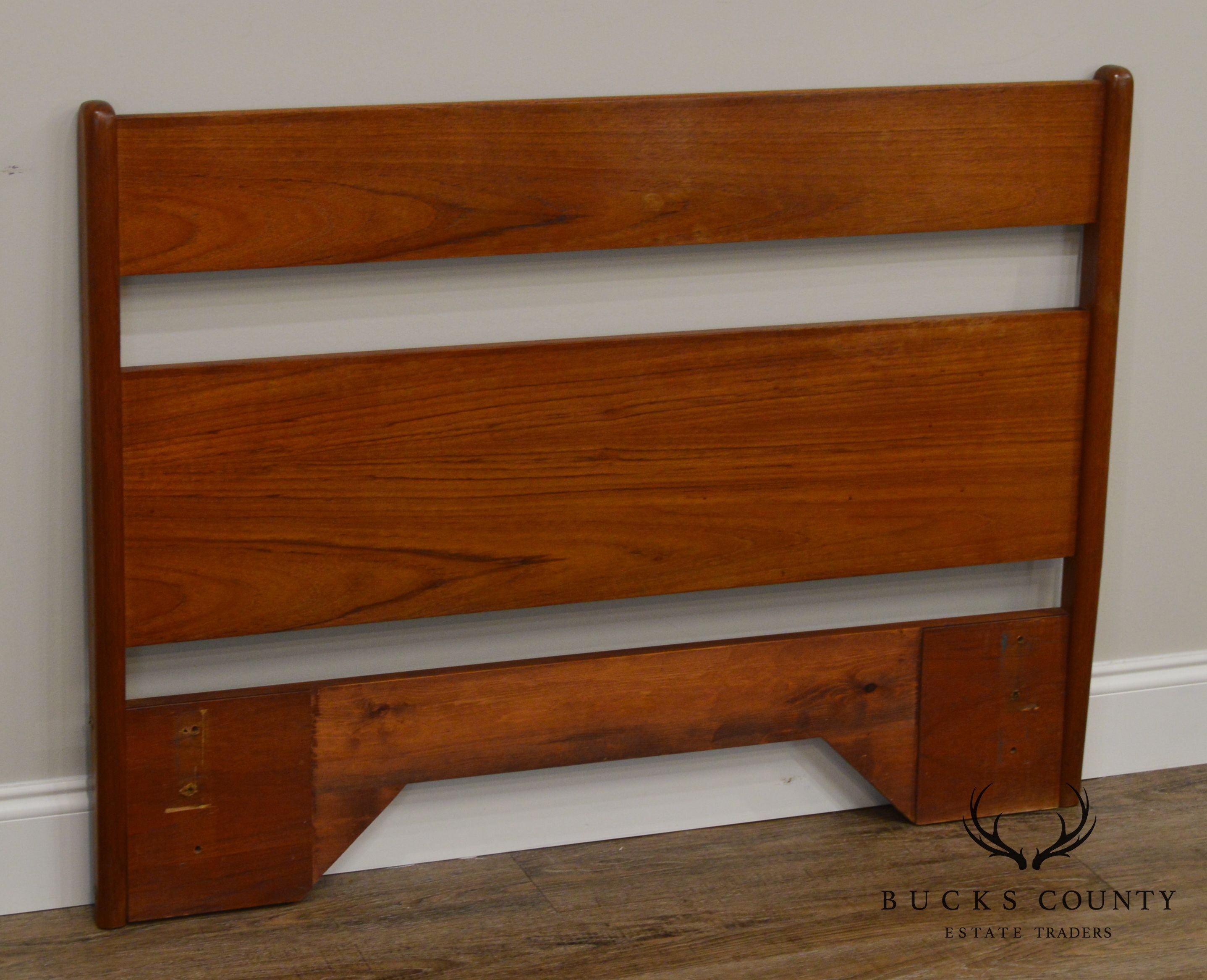 Danish Modern Vintage Twin Size Teak Headboard