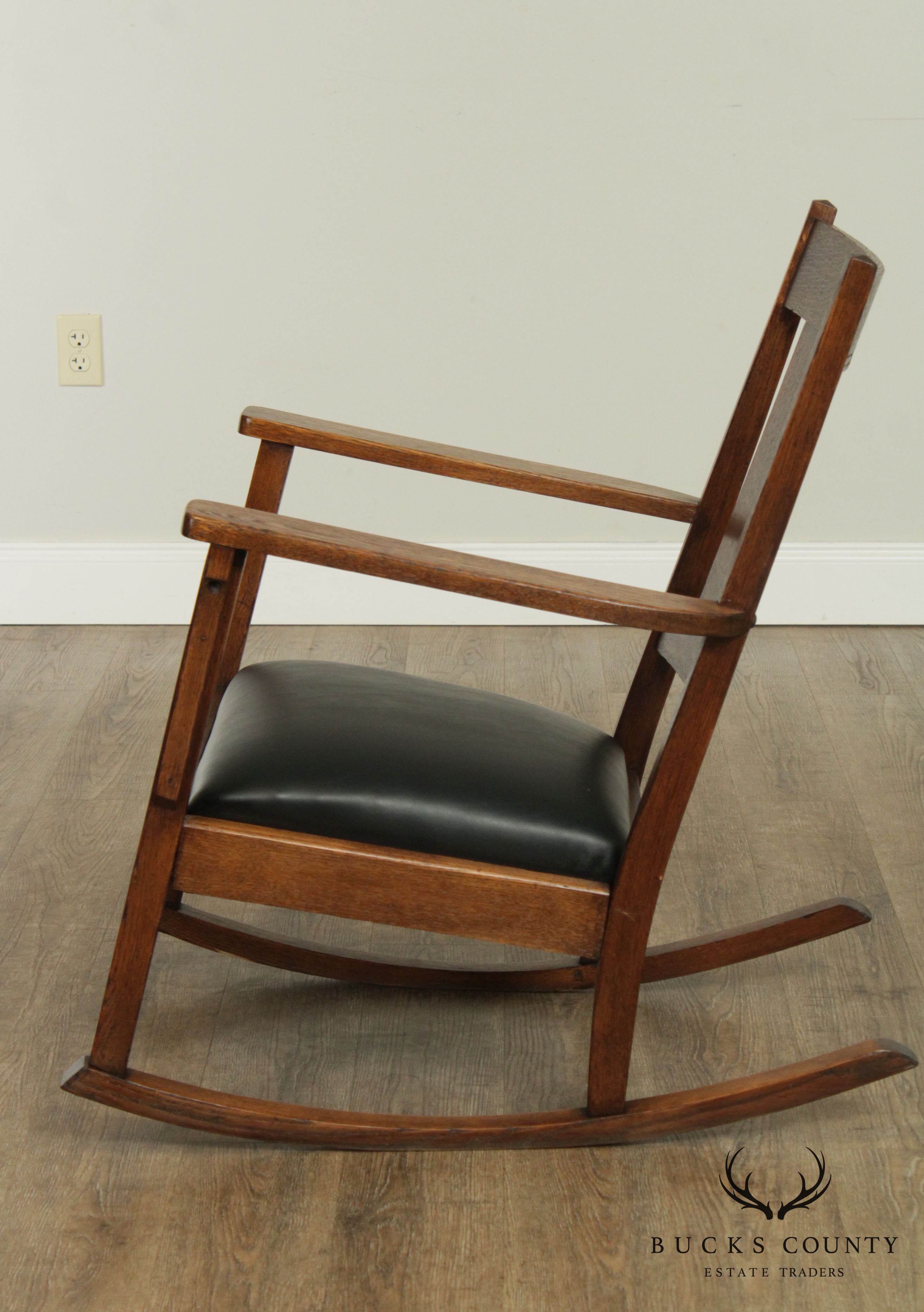 Antique Mission Style Oak Rocking Chair