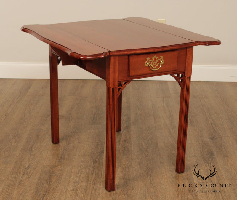 Chippendale Style Custom Crafted Cherry Drop Leaf Pembroke Table