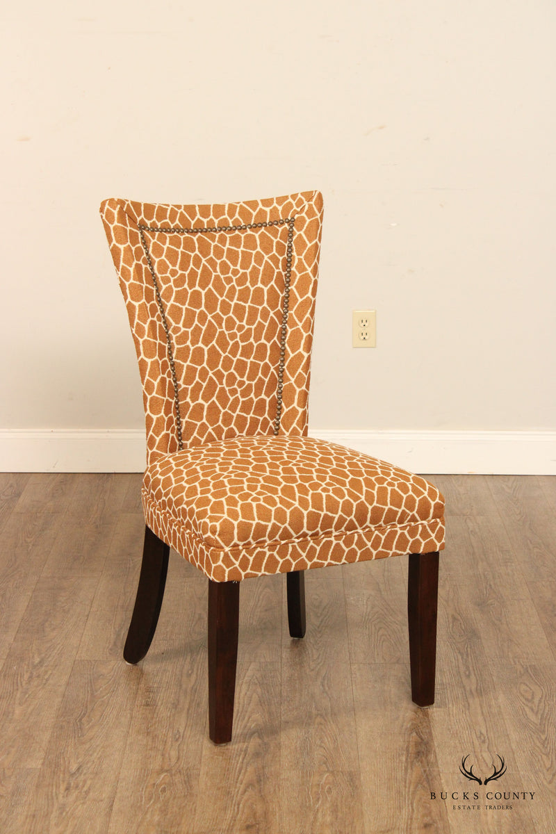 Transitional Style Pair Custom Upholstered Side Chairs