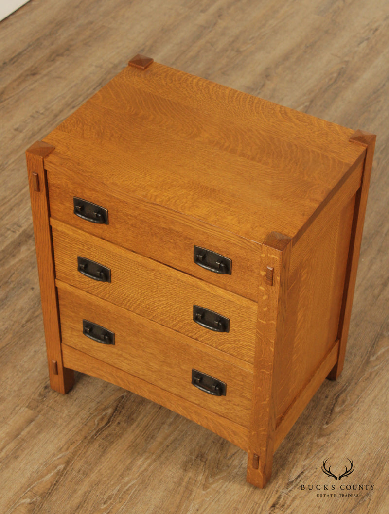 Stickley Mission Collection Oak Three Drawer Nightstand