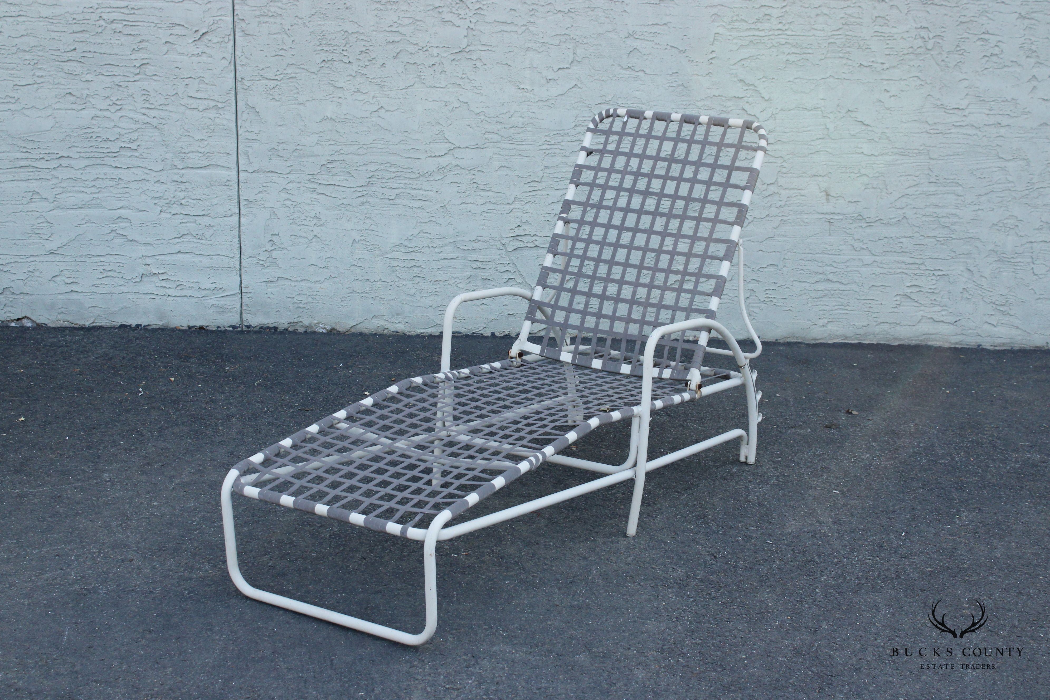 Mid Century Modern Outdoor Patio Reclining Chaise Lounge