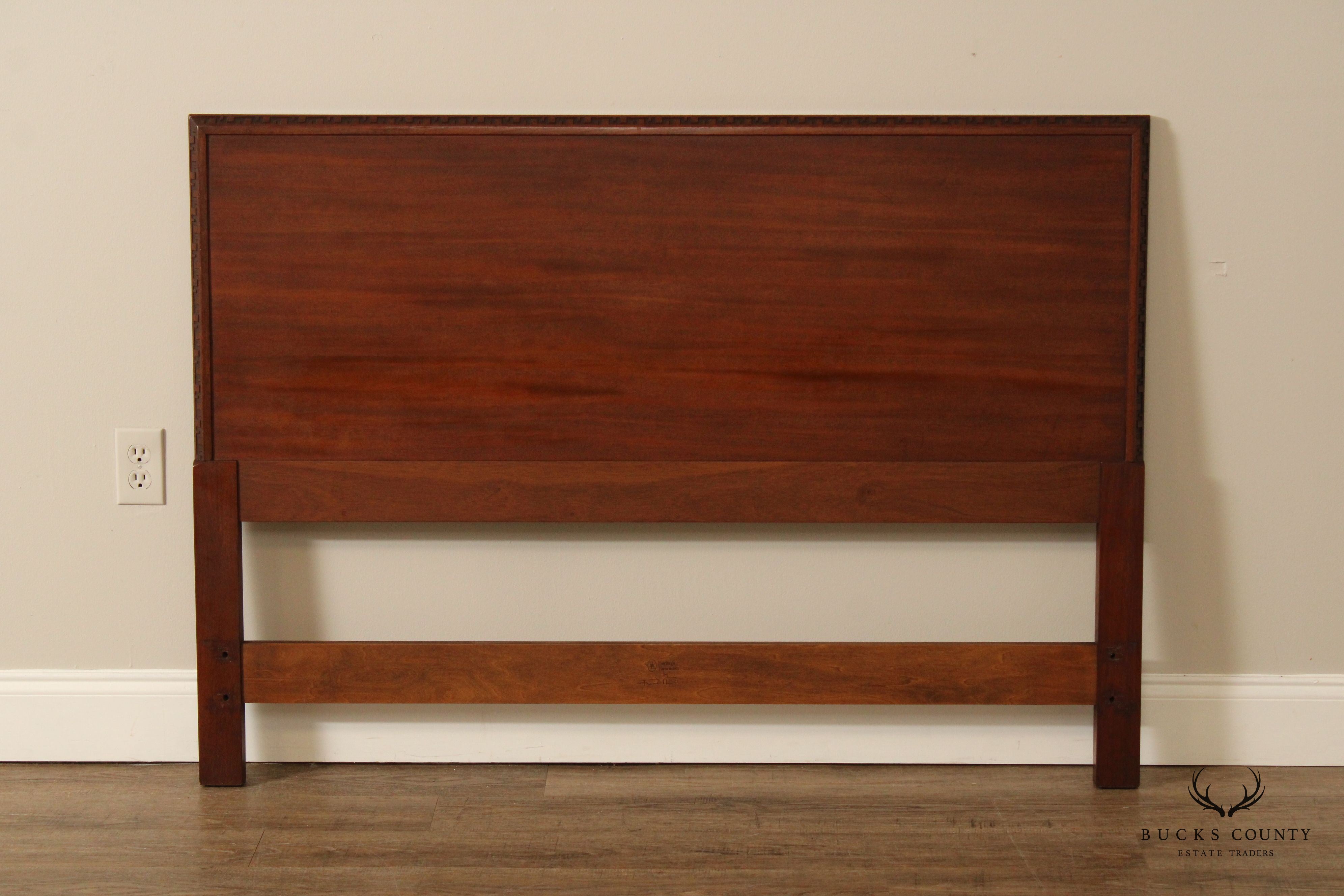 Heritage Henredon by Frank Lloyd Wright Full-Size Mahogany 'Taliesin' Headboard