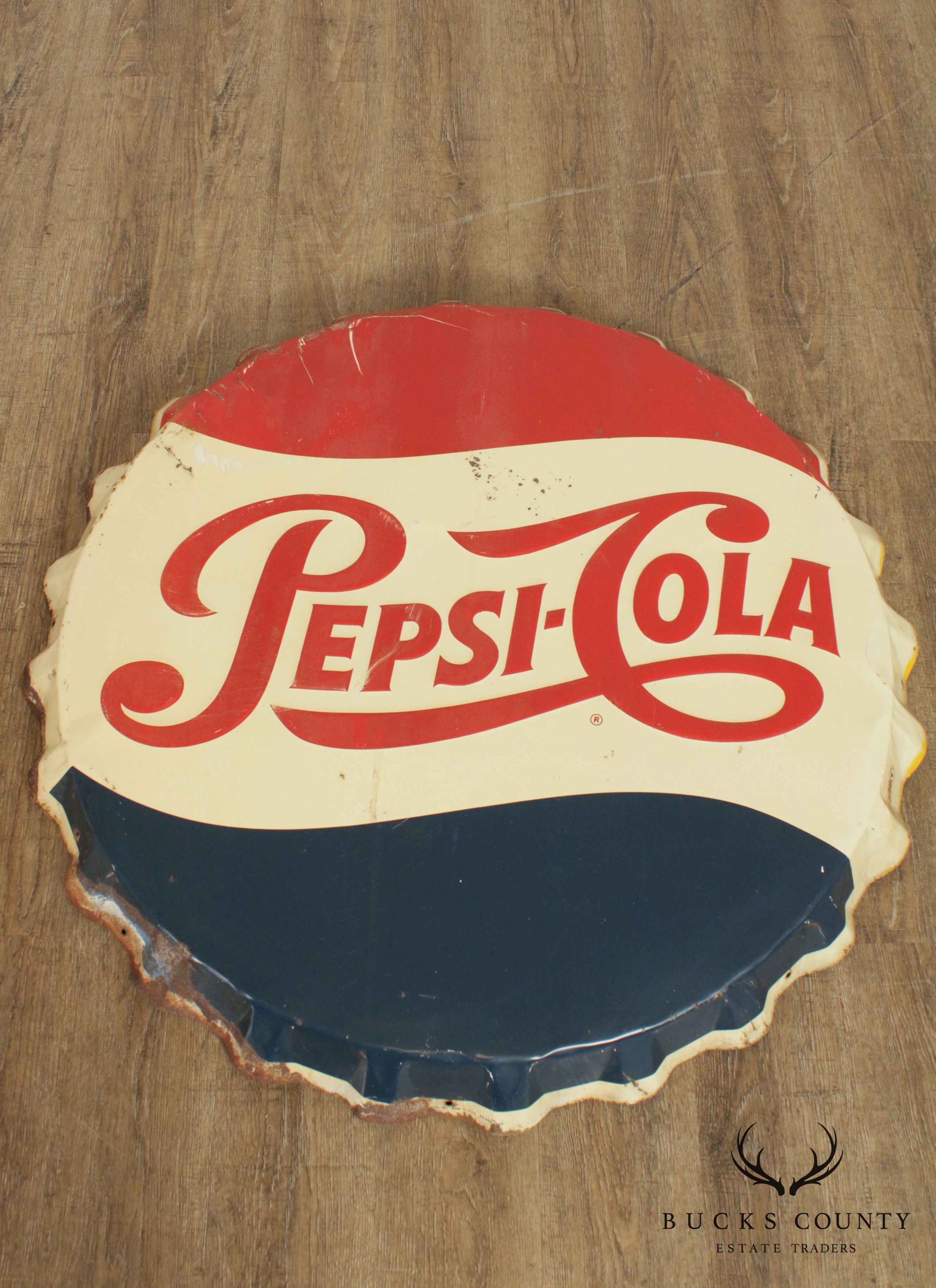 Pepsi Cola Vintage Set 3 Metal Bottle Cap Signs, Stout