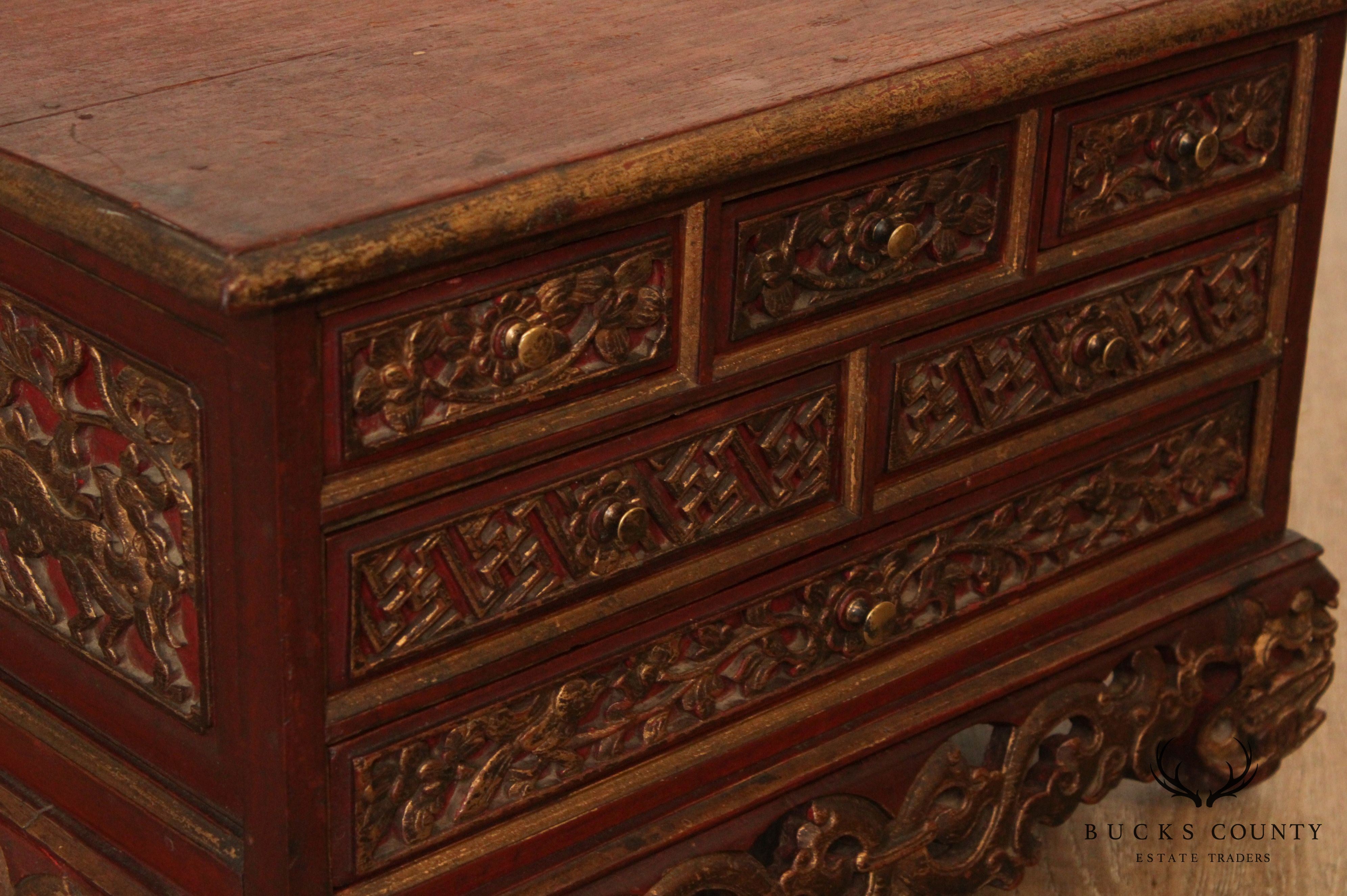 Antique Chinese Hardwood Carved Chest