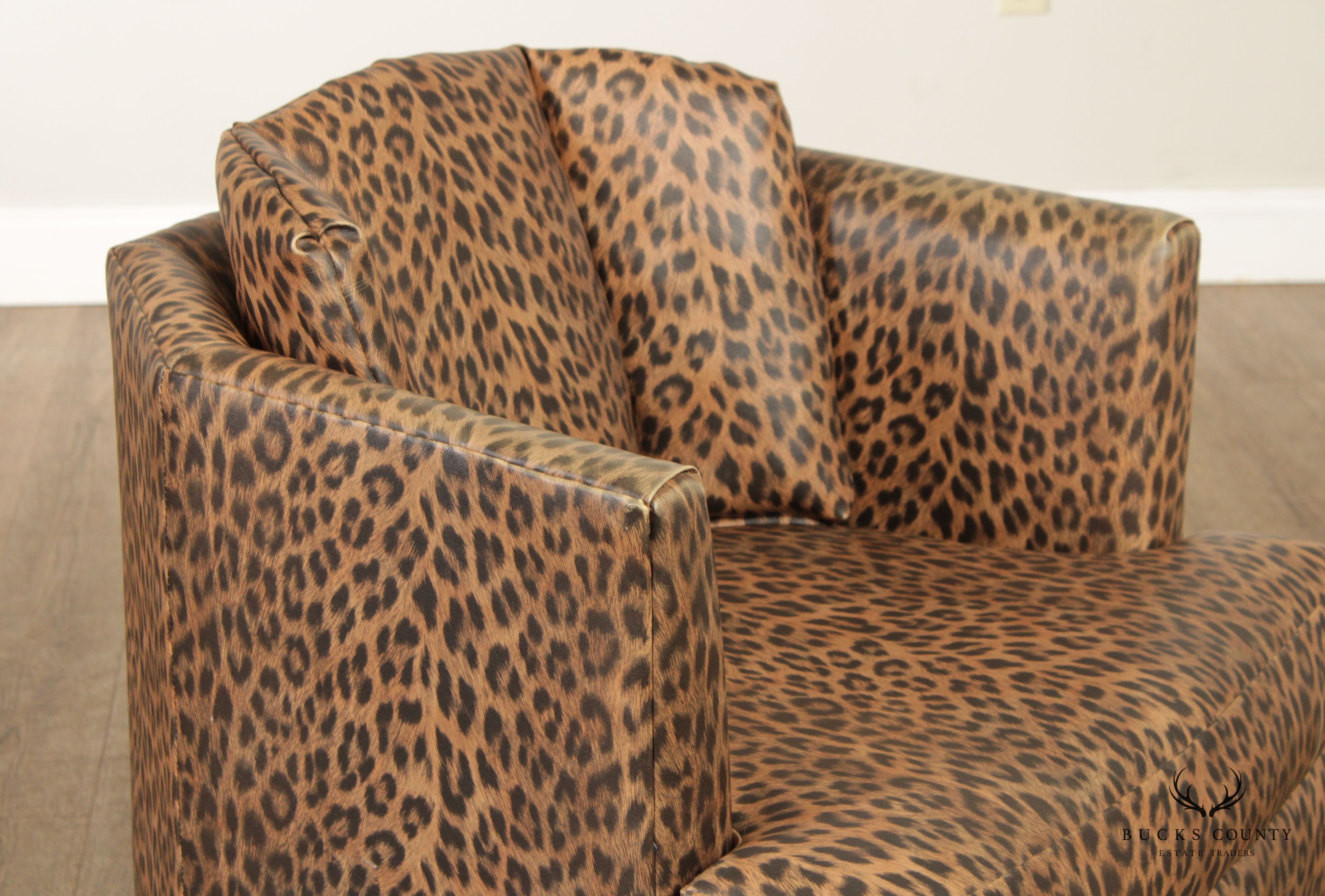 Disque Furniture Corp. Swivel Cheetah Print Swivel Club Chair