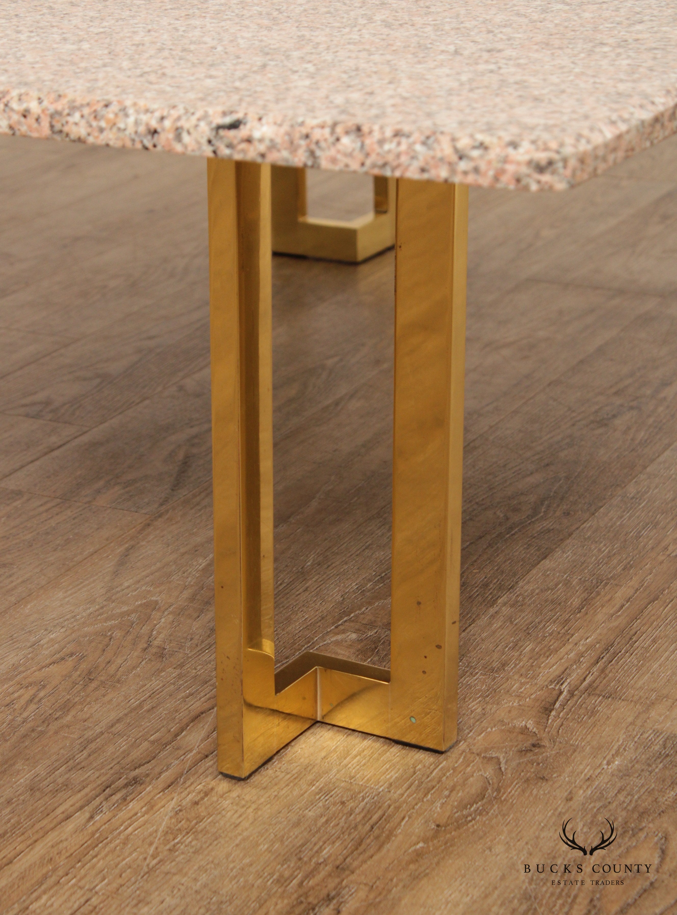 Modern Vintage Brass & Granite Coffee Table