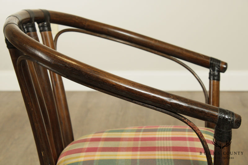 Ficks Reed Vintage Curved Back Rattan Armchair