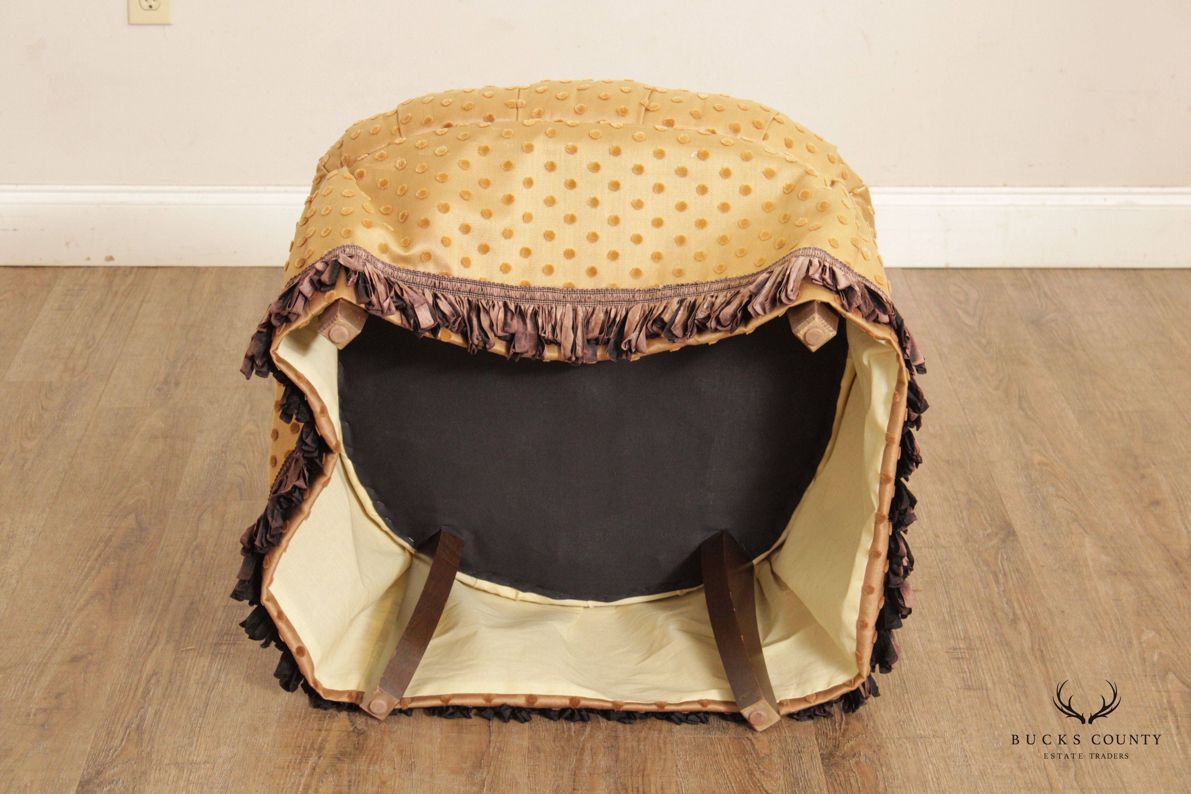 Baker Vintage Custom Tufted Upholstered Boudoir Chair