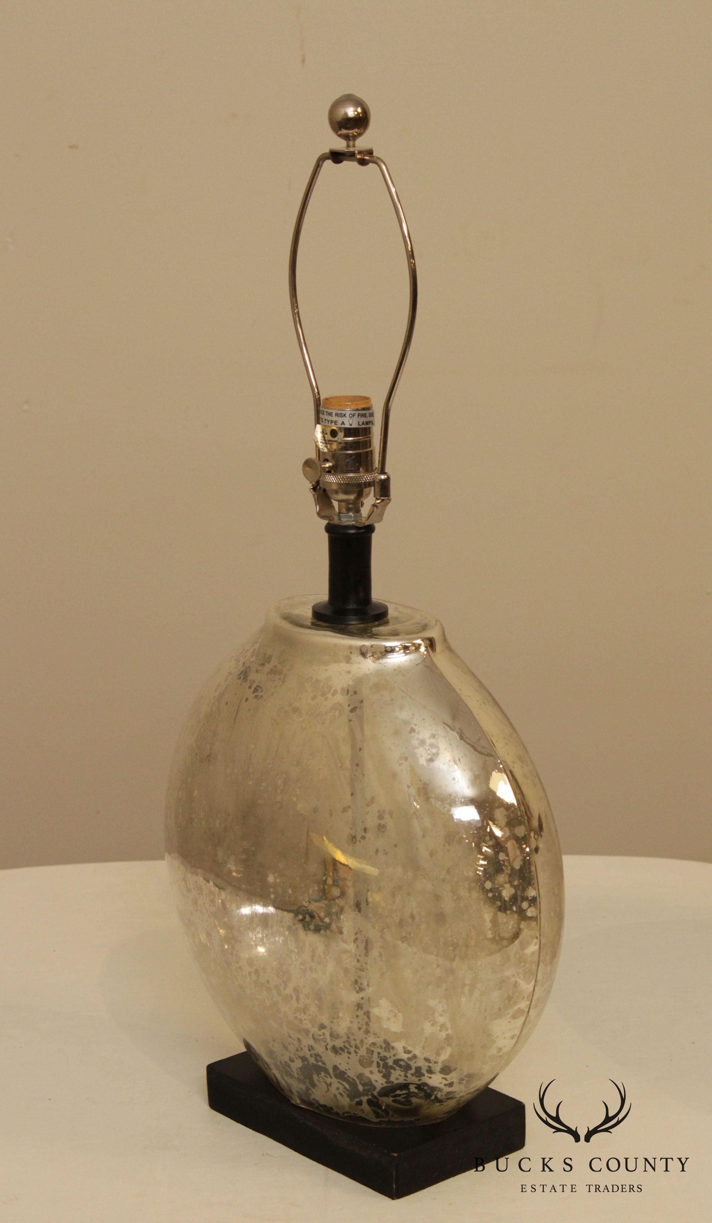 Modern Mercury Glass Lamp with Shade