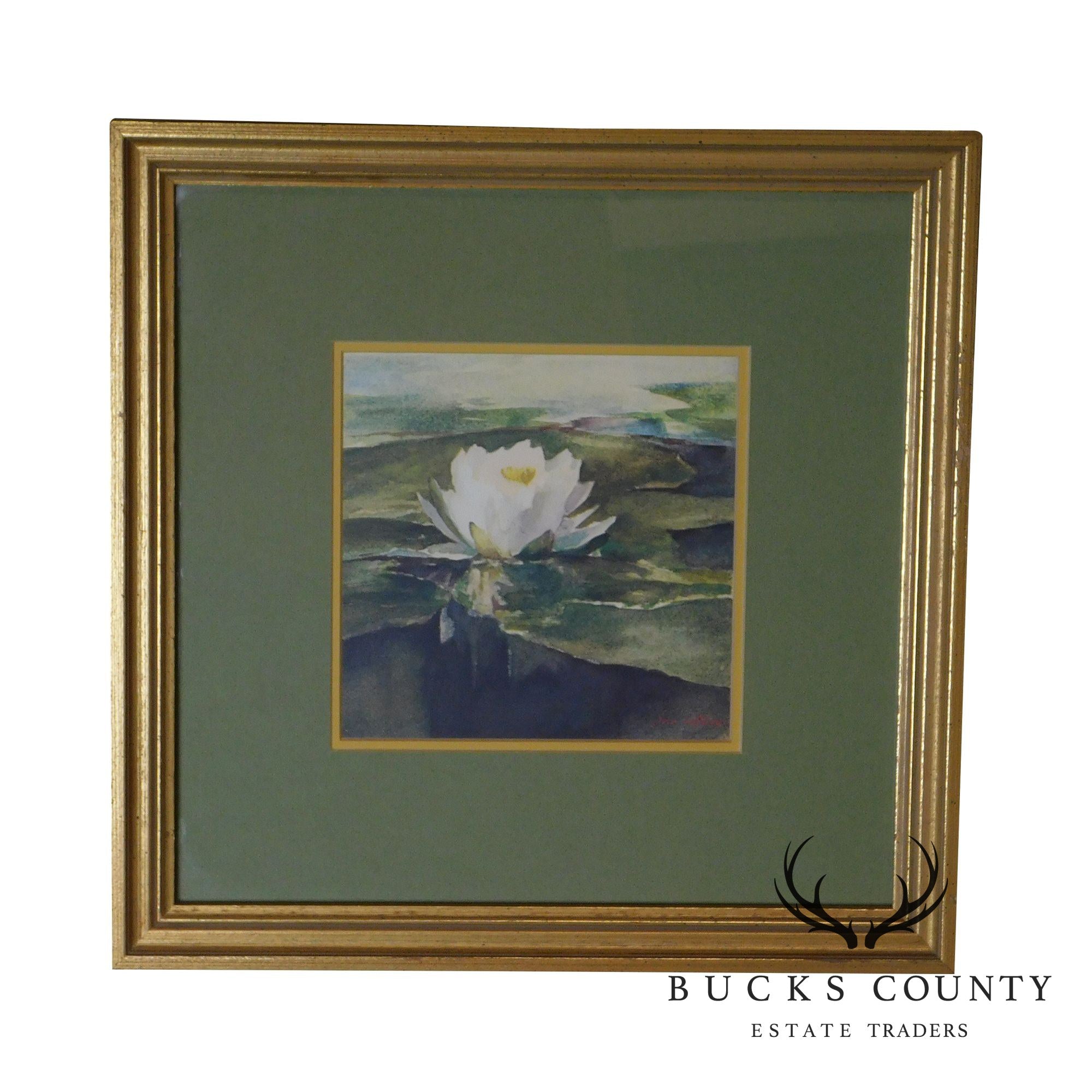 "Water Lily in Sunlight" John La Farge Fine Art Framed Print