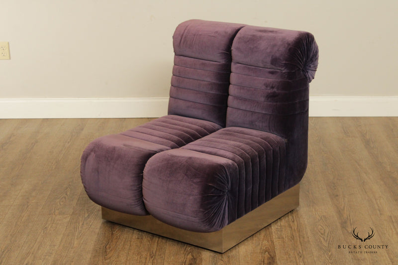 Edward Axel Roffman 1970s Modern Pair Slipper Lounge Chairs