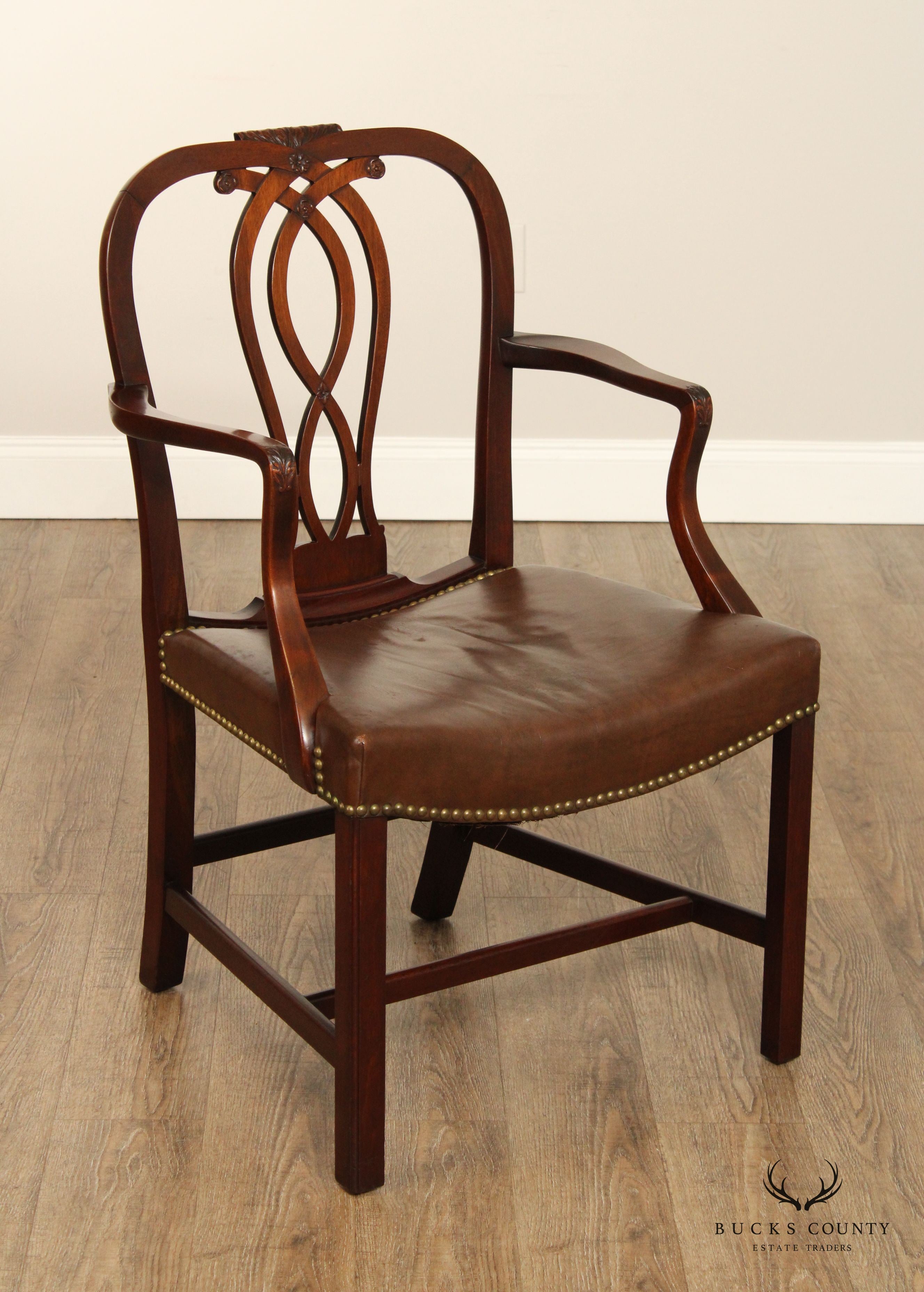 A.H. Davenport Co. Chippendale Style Custom Mahogany Armchair