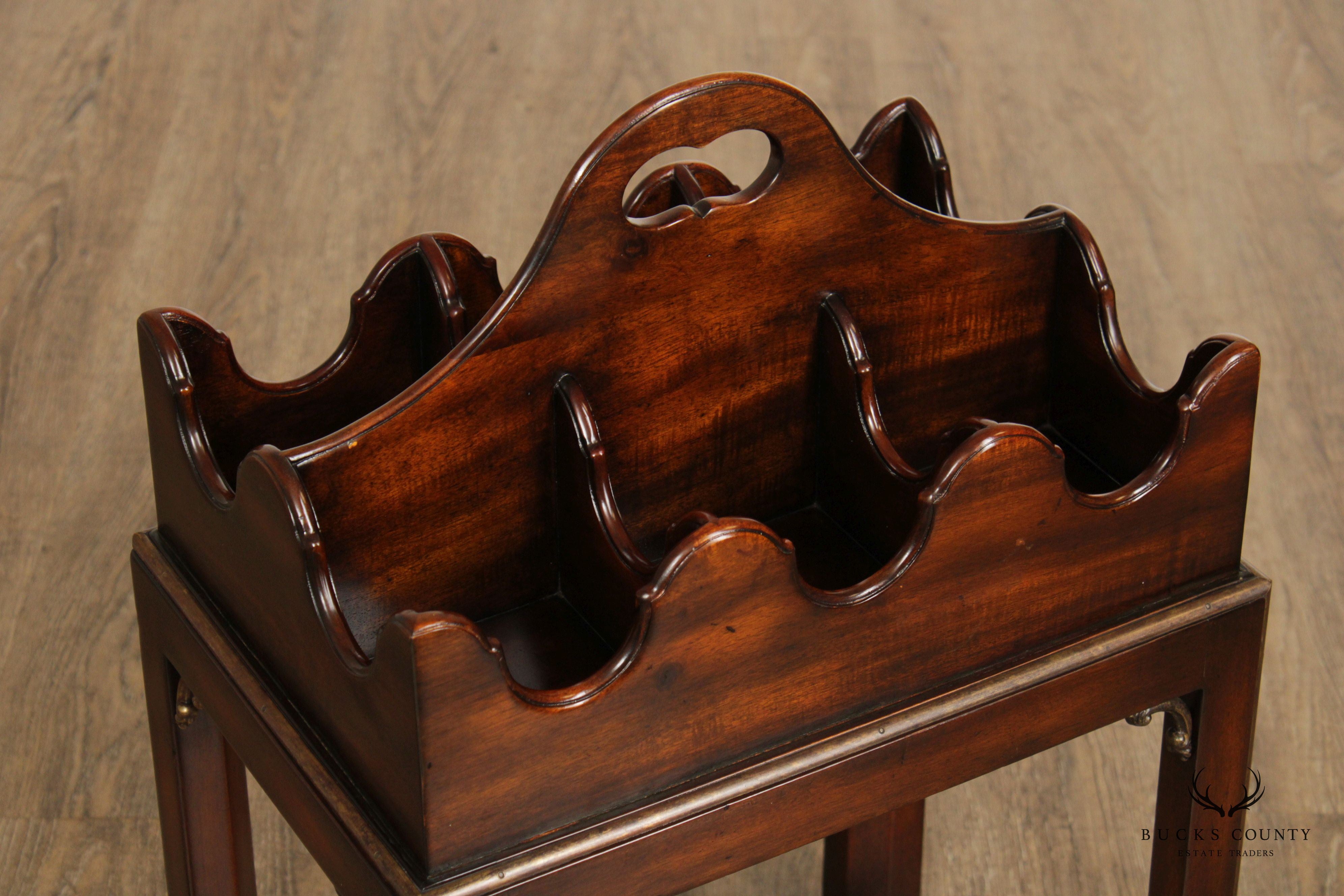 Maitland Smith Georgian Style Mahogany Six-Bottle Stand